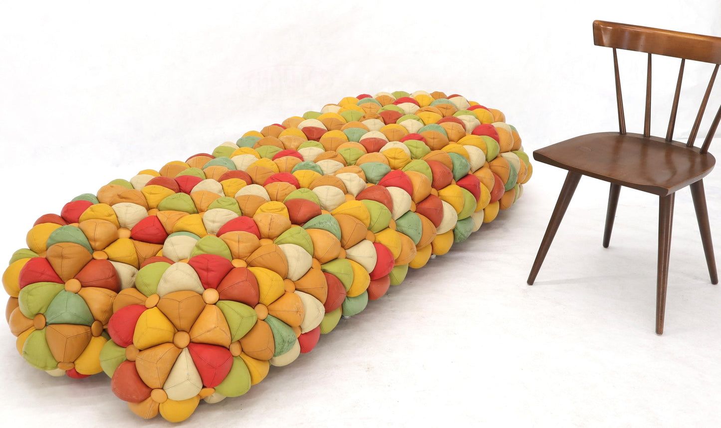 EstablishedLines Pair of Ayala Serfaty Aqua Creations Tufted Leather Daybeds Benches Cots Organic