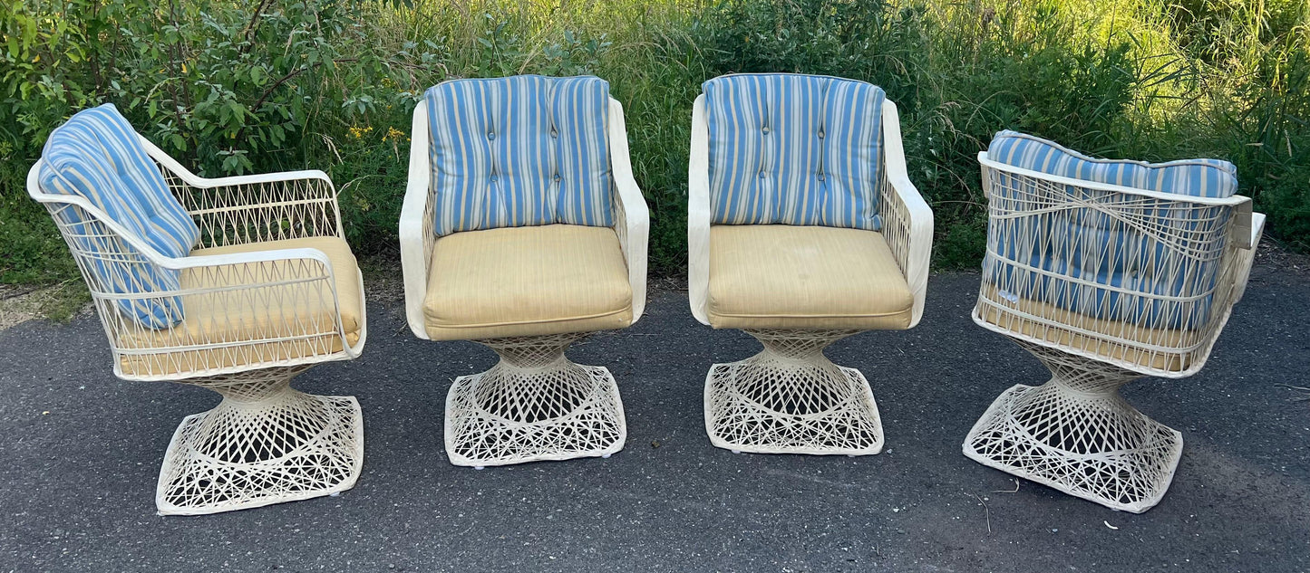 EstablishedLines Spun Fiberglass 5 Pieces Round Dining Table 4 Chair Russel Woodard Outdoor Set