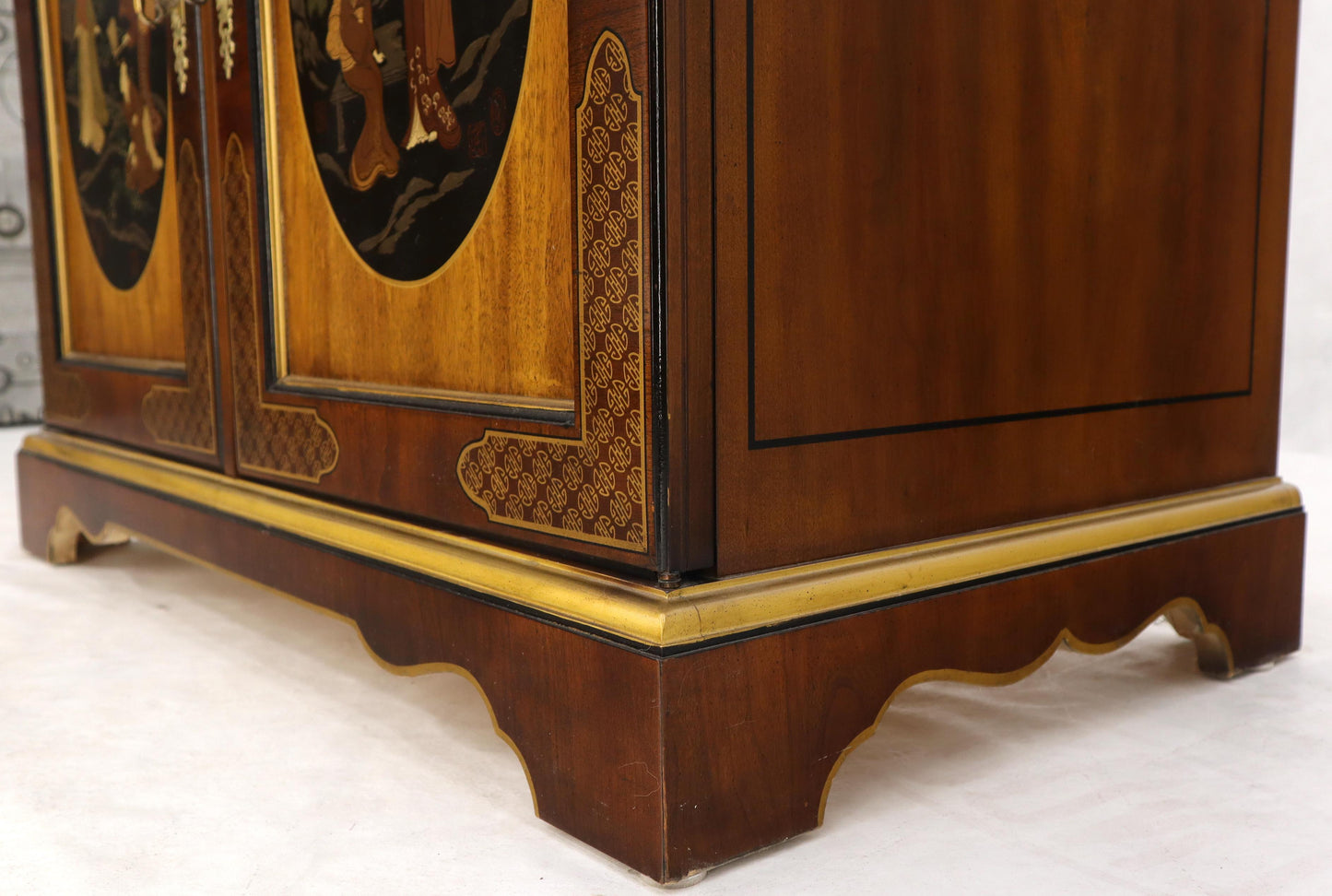 EstablishedLines Painted Chinoiserie Two Doors Server Cabinet by Drexel
