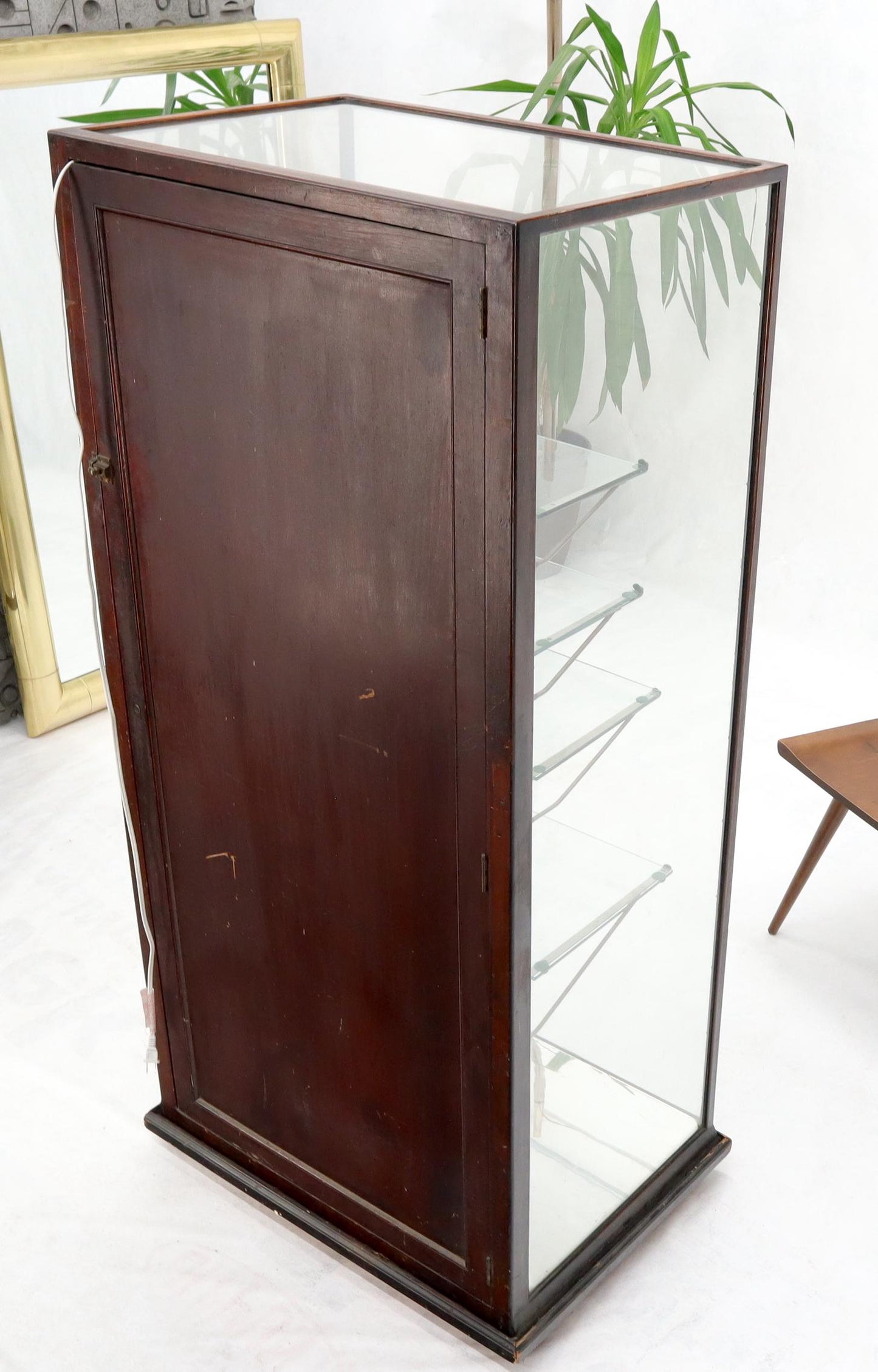 EstablishedLines Solid Oak Art Deco Era Cube Shape Adjustable Shelves Show Case Vitrine