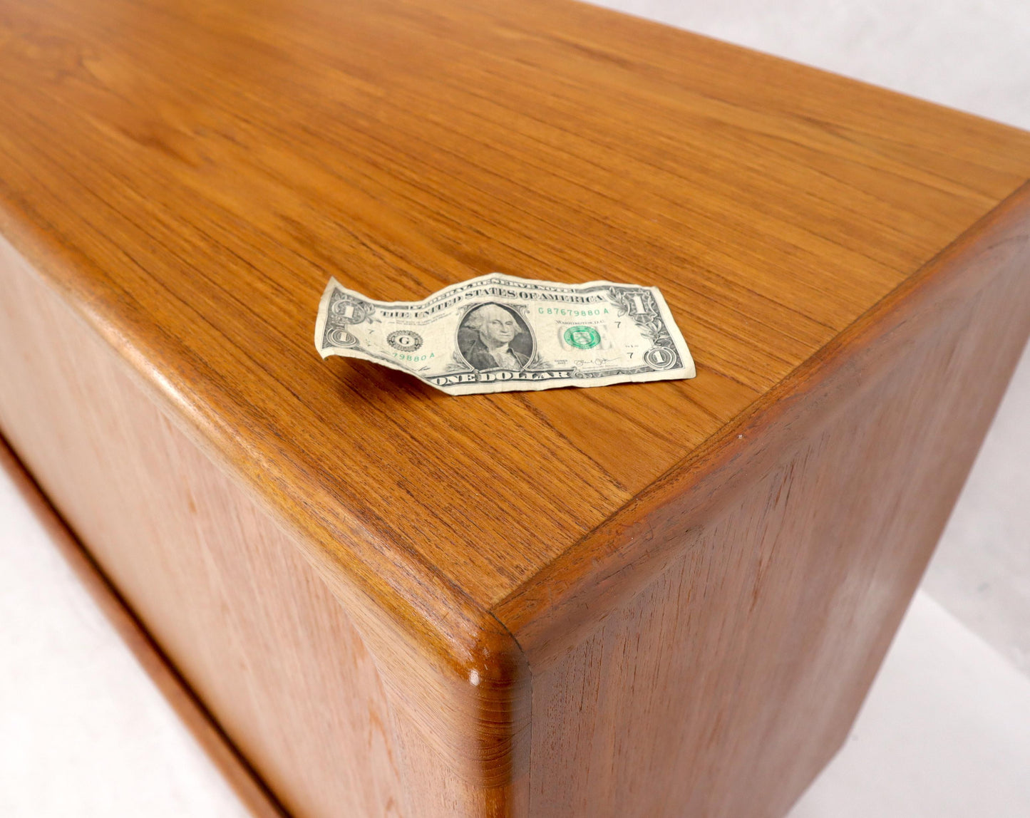 EstablishedLines Danish Mid-Century Modern Teak Tambour Doors Long Dresser Credenza by Dyrlund