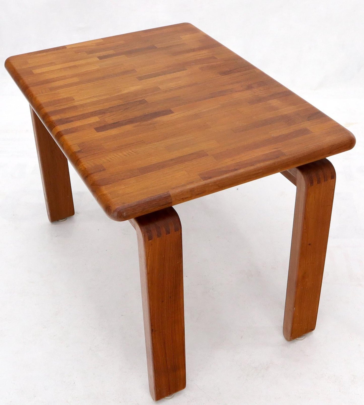 EstablishedLines Midcentury Danish Modern Solid Teak Side End Table Stand