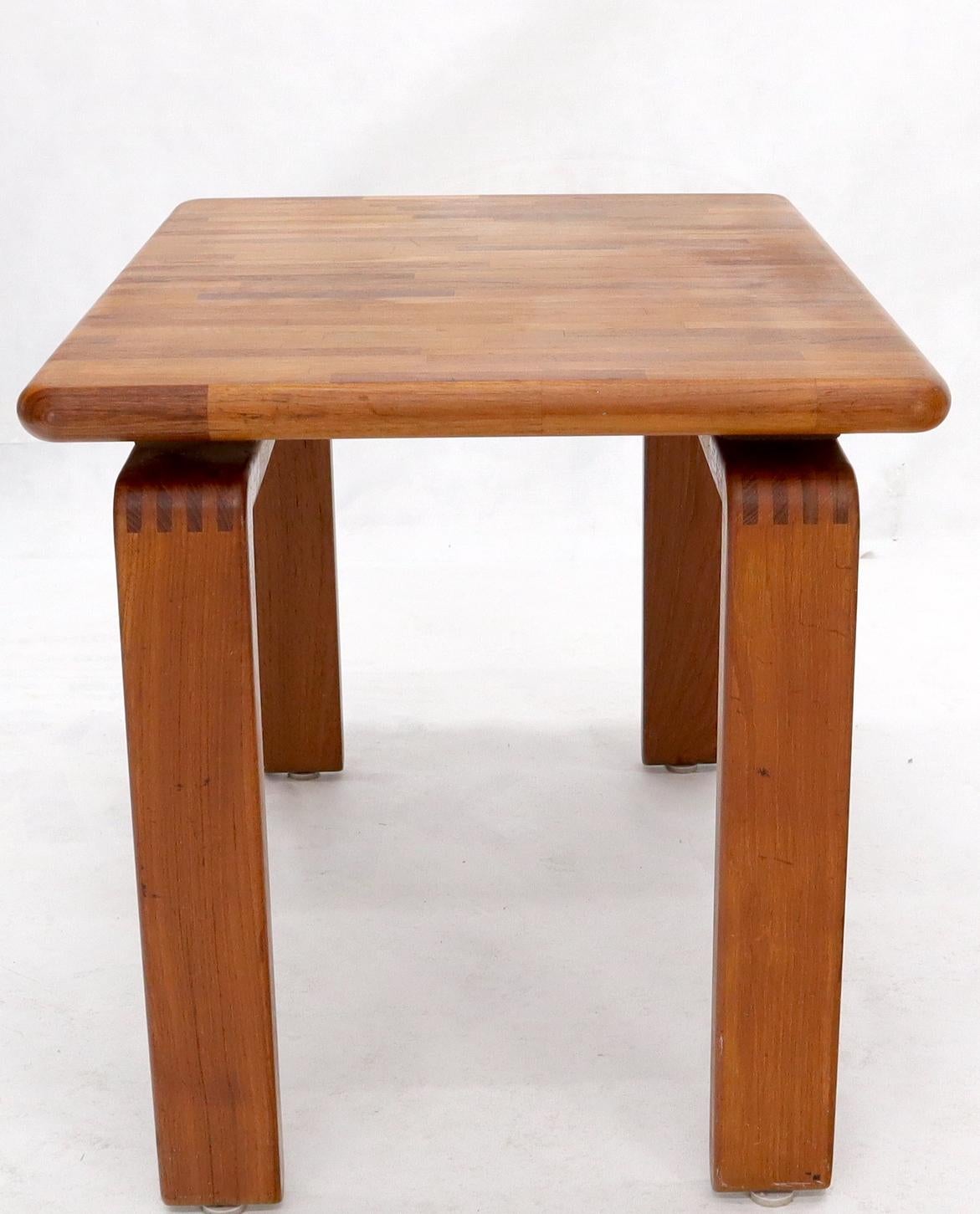 EstablishedLines Midcentury Danish Modern Solid Teak Side End Table Stand