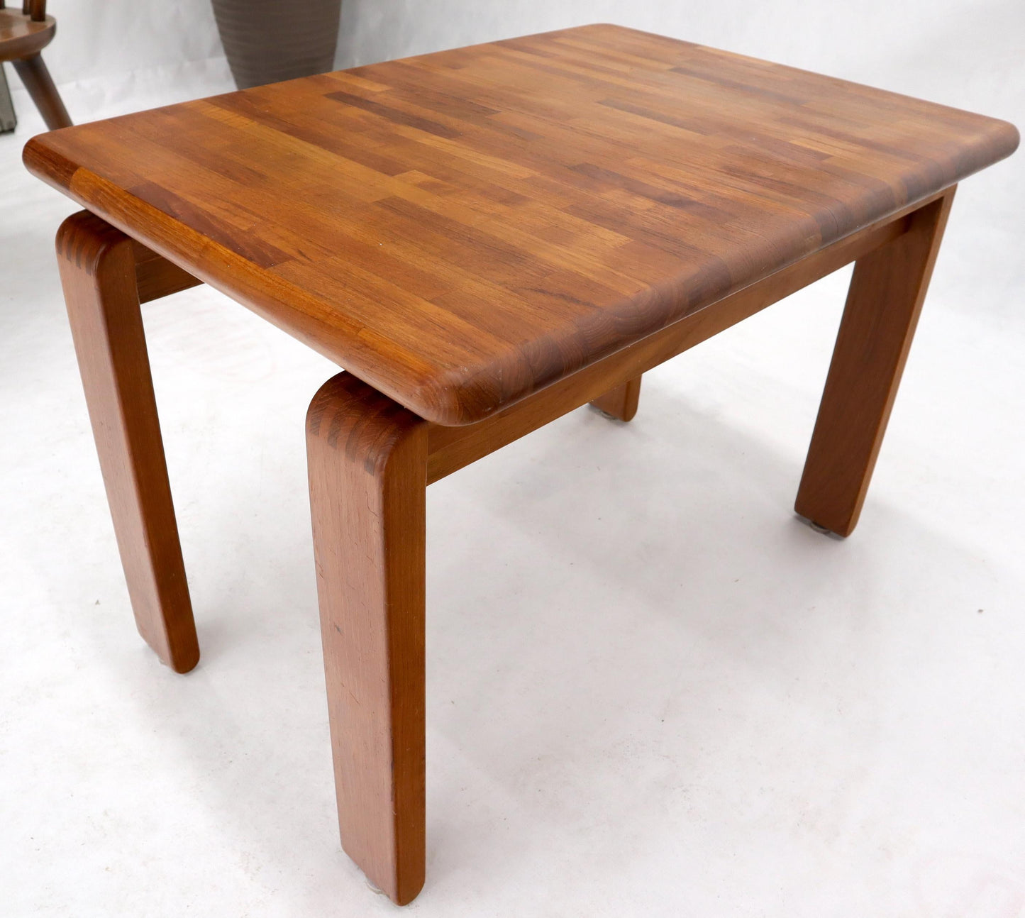 EstablishedLines Midcentury Danish Modern Solid Teak Side End Table Stand
