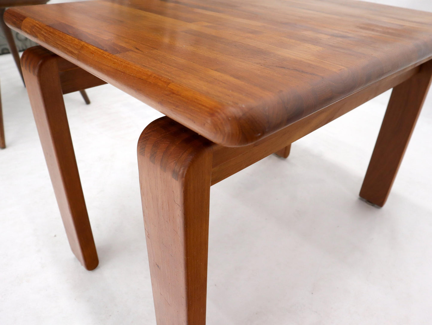 EstablishedLines Midcentury Danish Modern Solid Teak Side End Table Stand