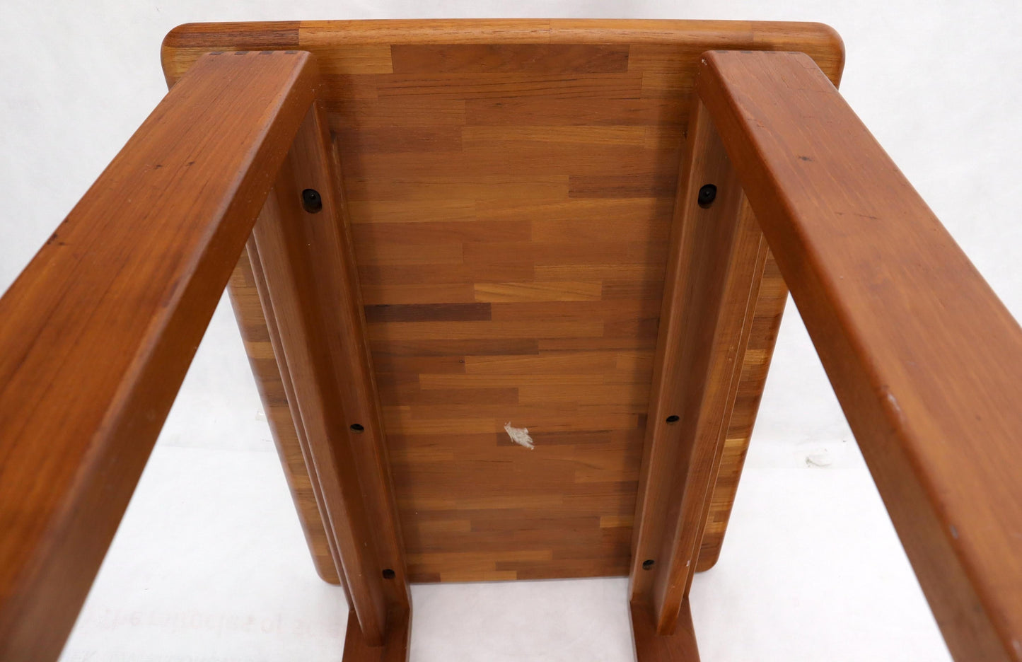 EstablishedLines Midcentury Danish Modern Solid Teak Side End Table Stand
