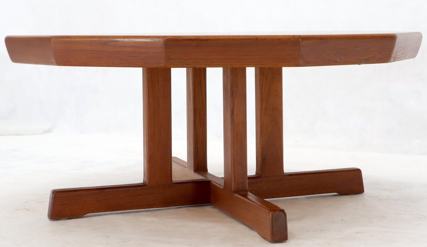 EstablishedLines Danish Mid-Century Modern Hexagon Top Heavy Cross Base Coffee Table