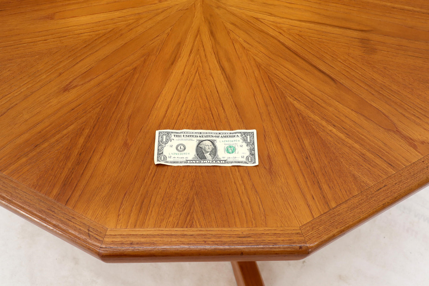 EstablishedLines Danish Mid-Century Modern Hexagon Top Heavy Cross Base Coffee Table