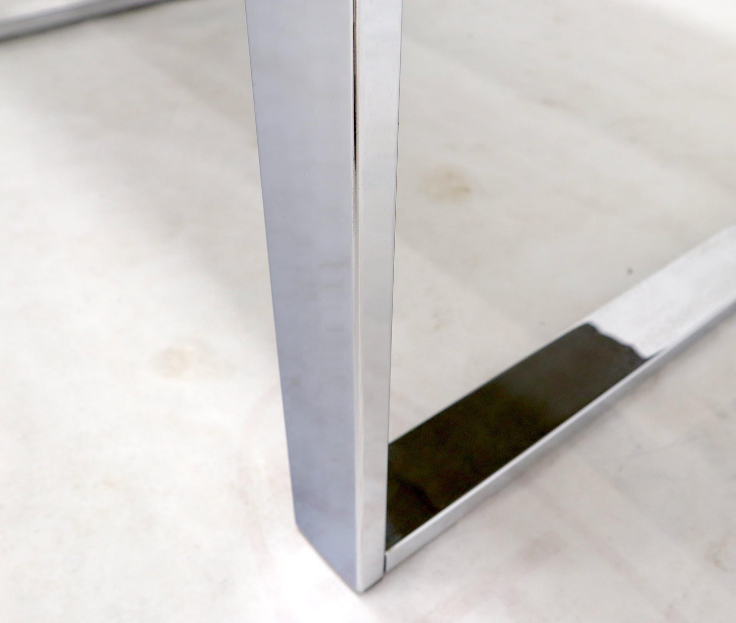 EstablishedLines Thick Smoked Glass Top Chrome Base Rectangle Coffee Table