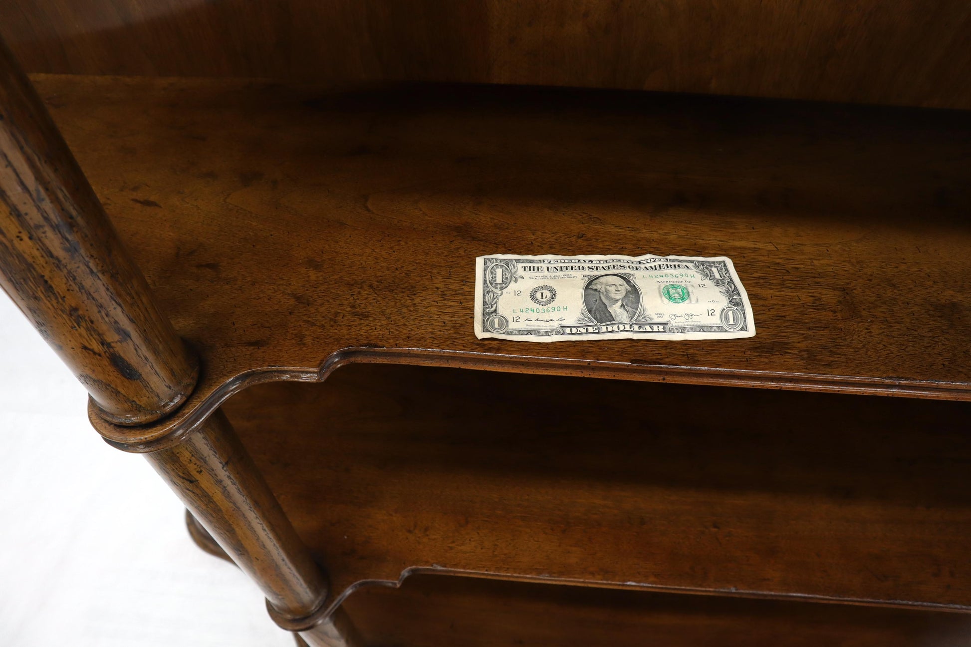 EstablishedLines Large Oversize Figural Country French Style Open Bookcase with Spindles