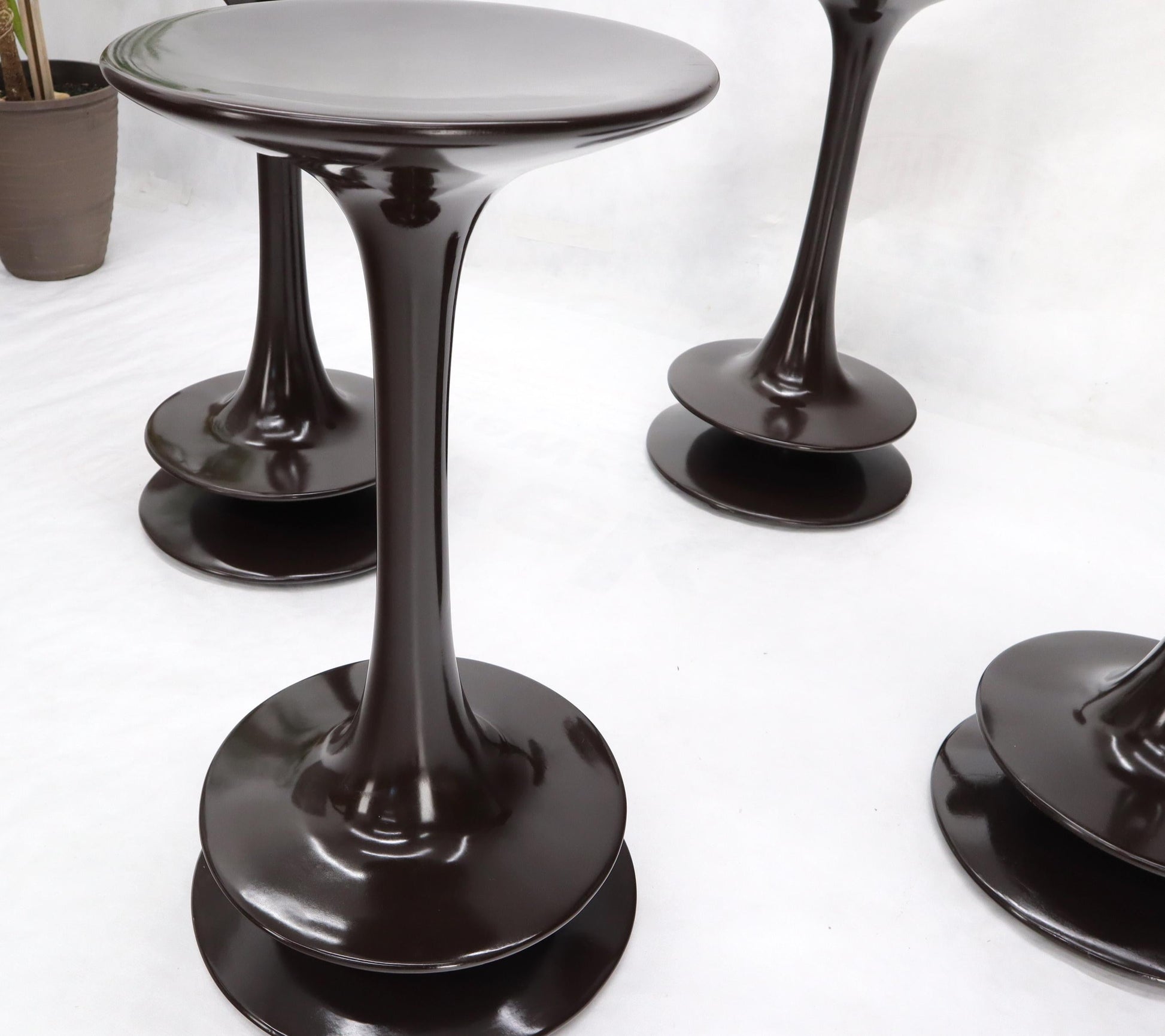 EstablishedLines Set of 4 Rare Polished Weighed Composite Pawn Form Chess Pieces Bar Stool