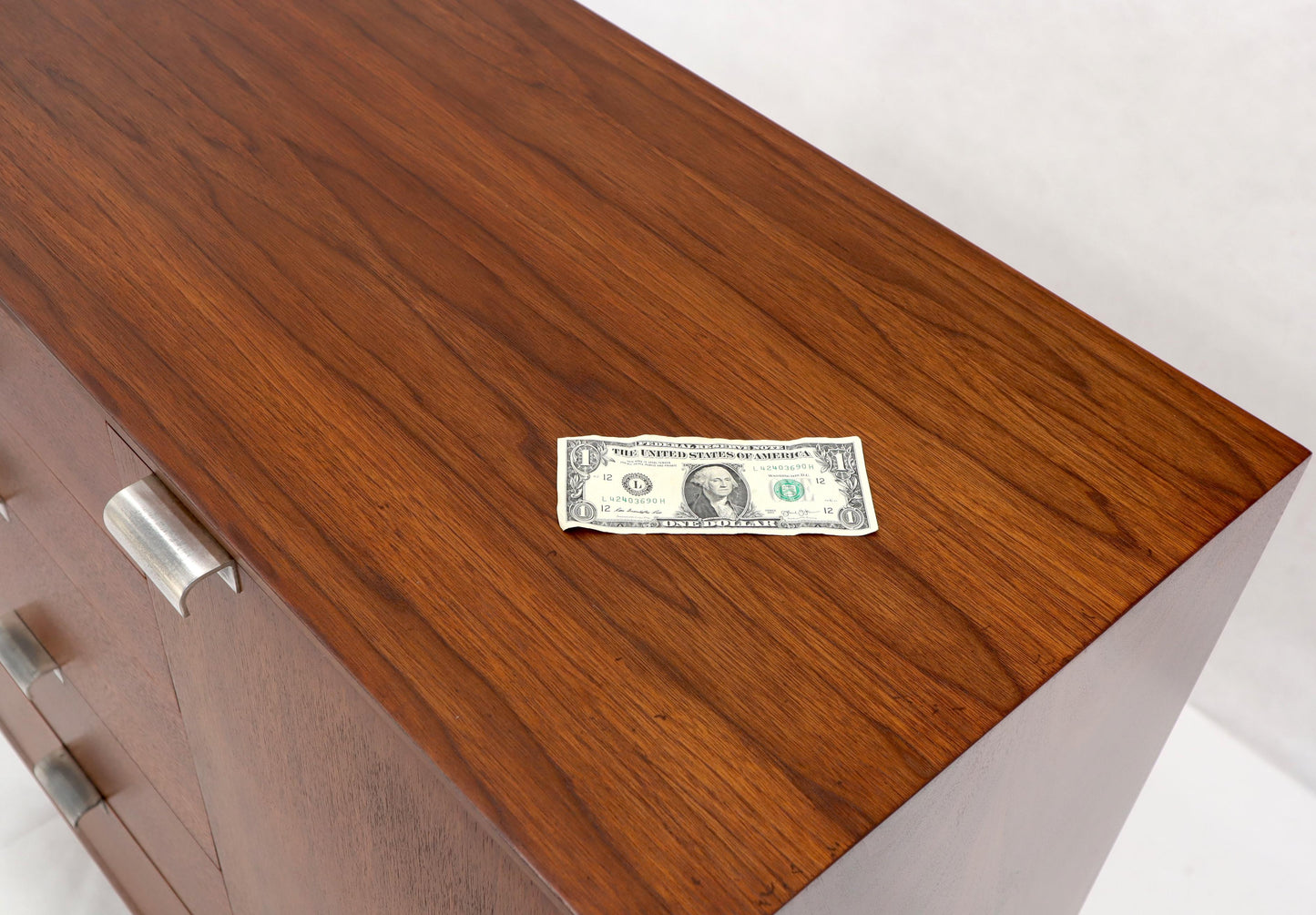 EstablishedLines George Nelson Walnut One-Door 5 Drawers Gentleman's High Chest Dresser Cabinet