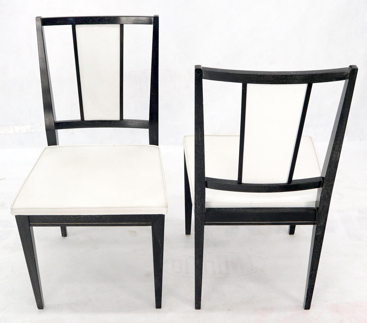 EstablishedLines Set of Six Ebonized Cerused Walnut Dining Chairs
