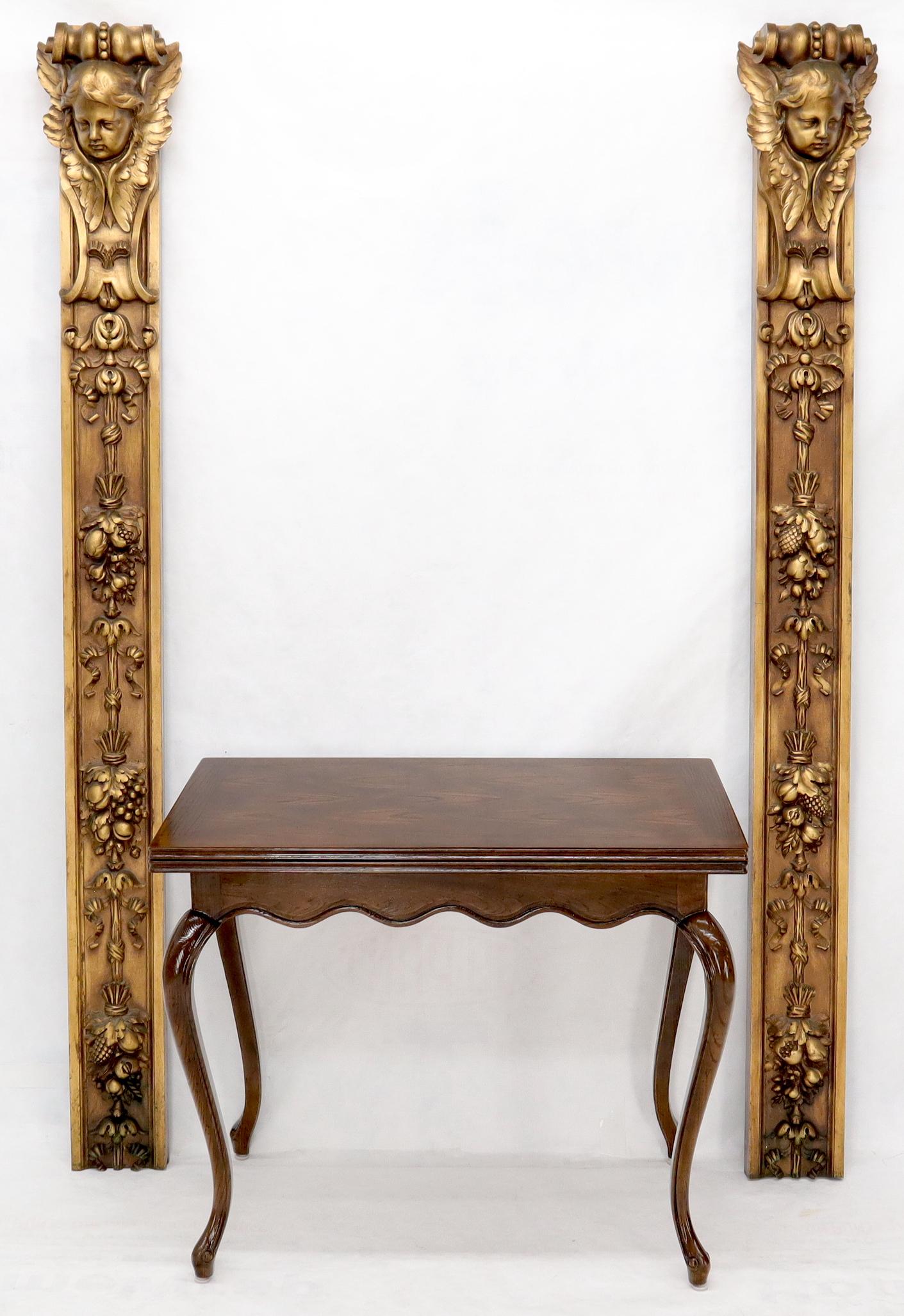 EstablishedLines Pair of Door Frame Decoration Mounts Columns Sculptures Gold Cherubs Motive