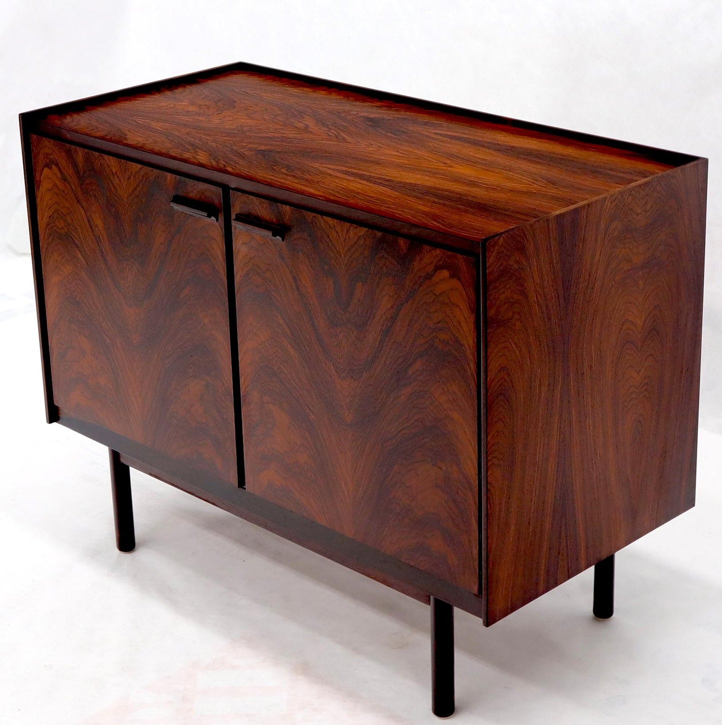 EstablishedLines Danish Mid-Century Modern Two Part Rosewood Storage Cabinet Credenza