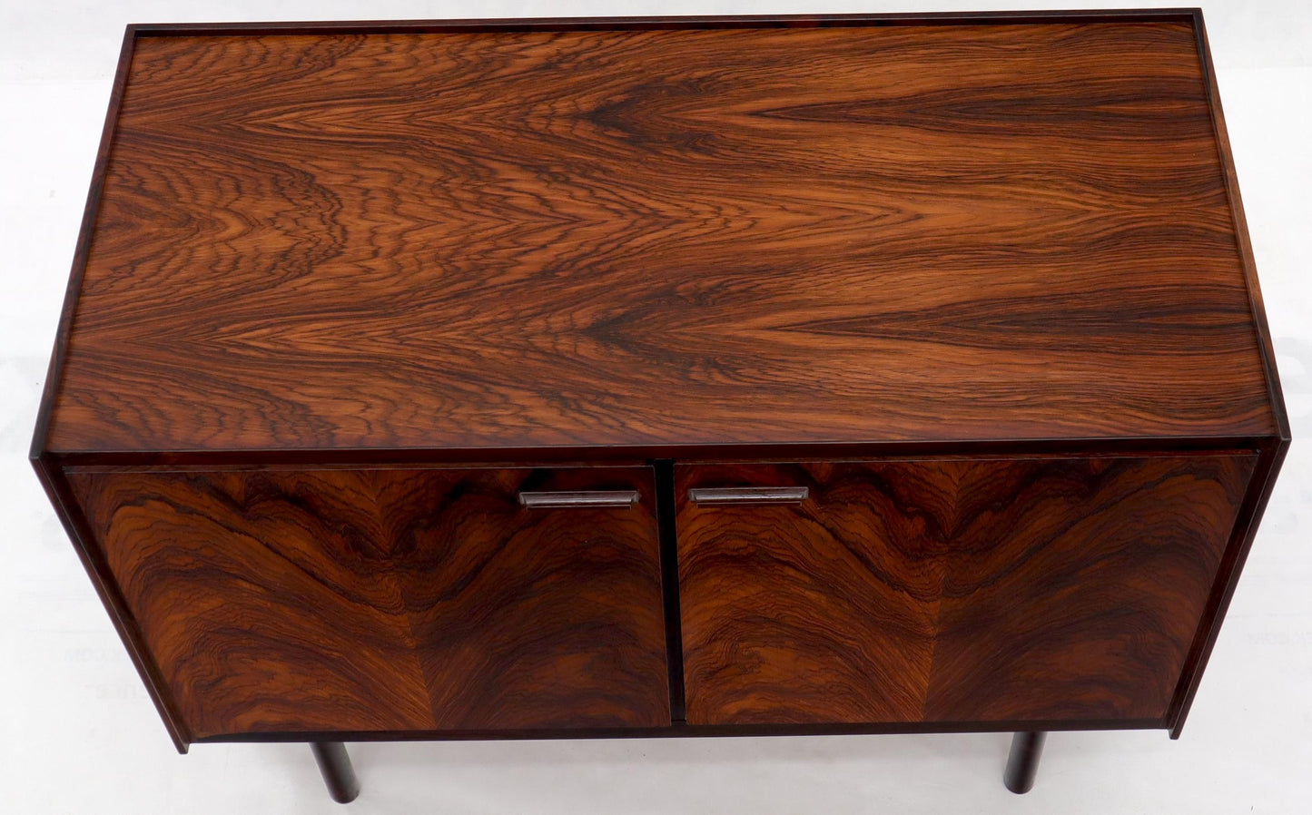 EstablishedLines Danish Mid-Century Modern Two Part Rosewood Storage Cabinet Credenza