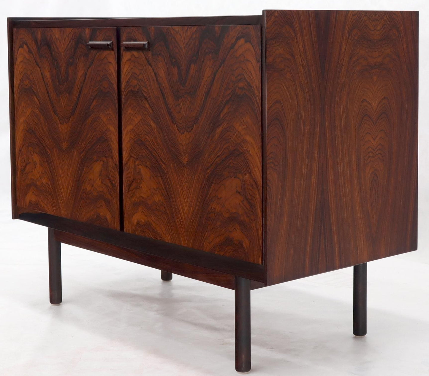 EstablishedLines Danish Mid-Century Modern Two Part Rosewood Storage Cabinet Credenza