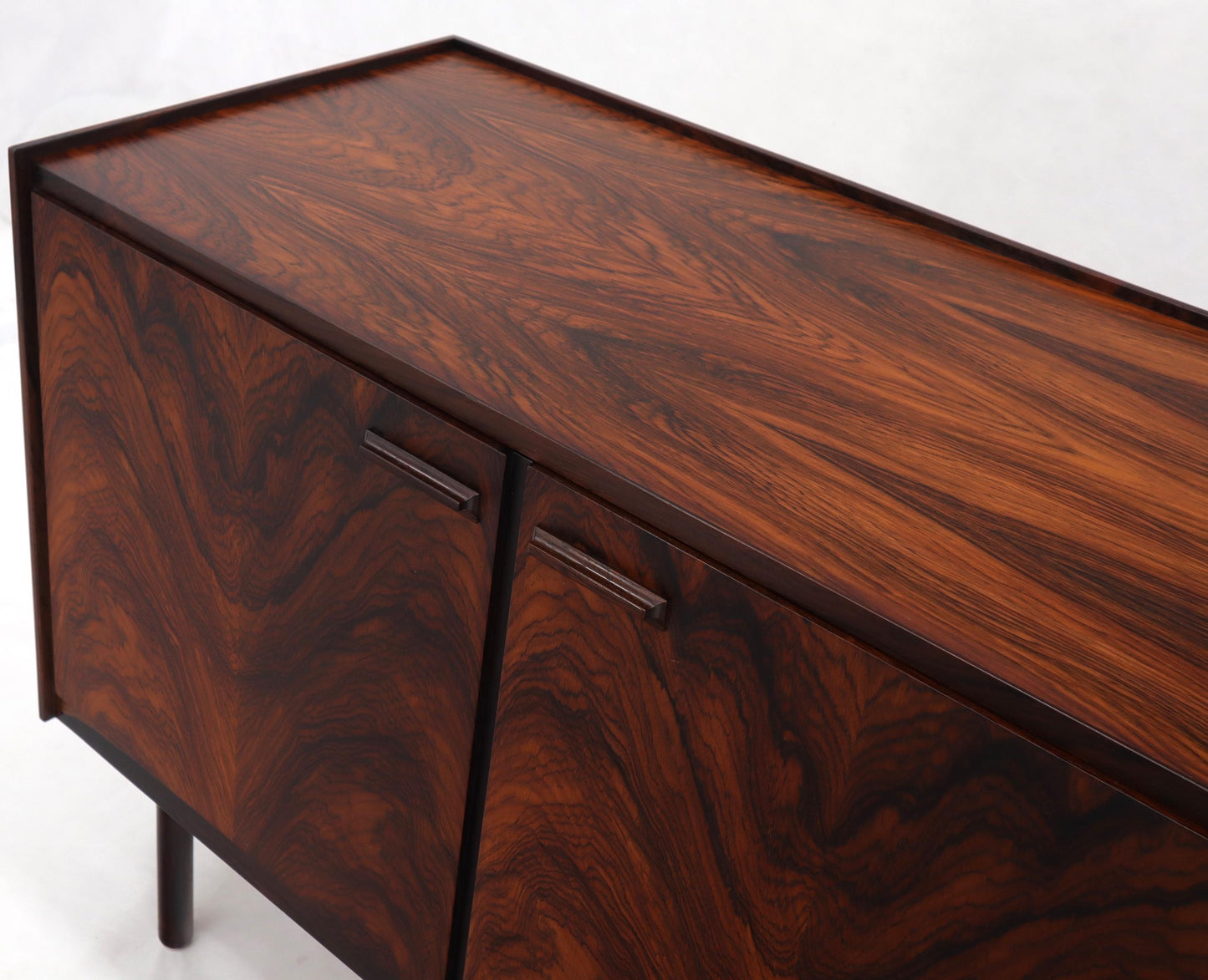 EstablishedLines Danish Mid-Century Modern Two Part Rosewood Storage Cabinet Credenza