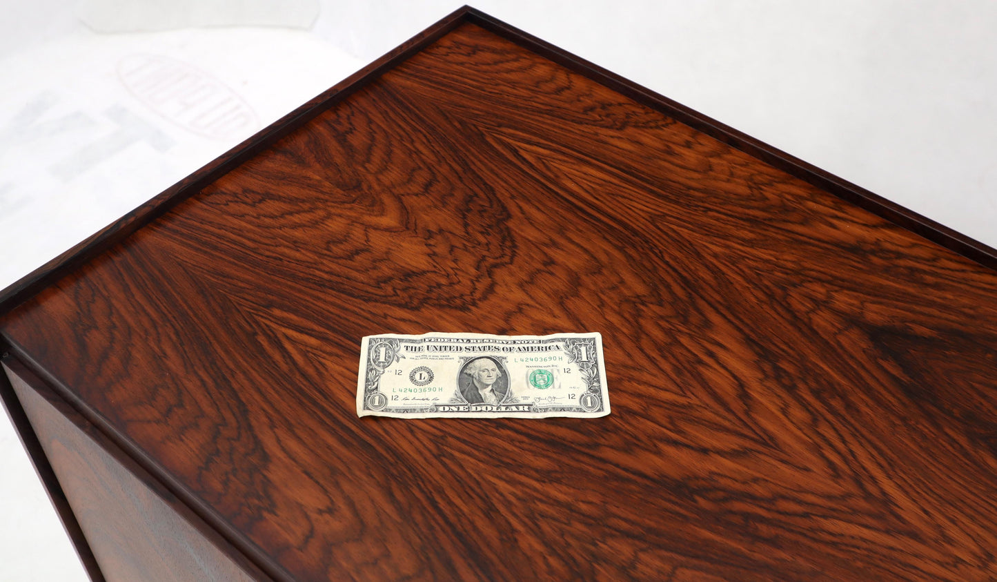 EstablishedLines Danish Mid-Century Modern Two Part Rosewood Storage Cabinet Credenza