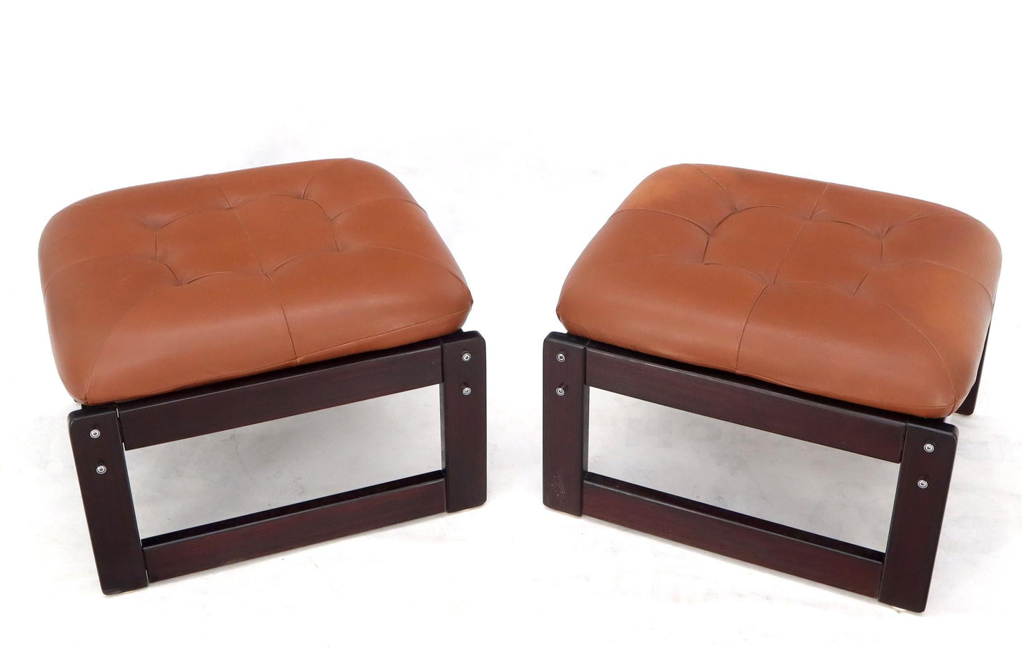 EstablishedLines Pair of Percival Lafer Midcentury Brazilian "MP-97" Stools Foot Rests Ottomans