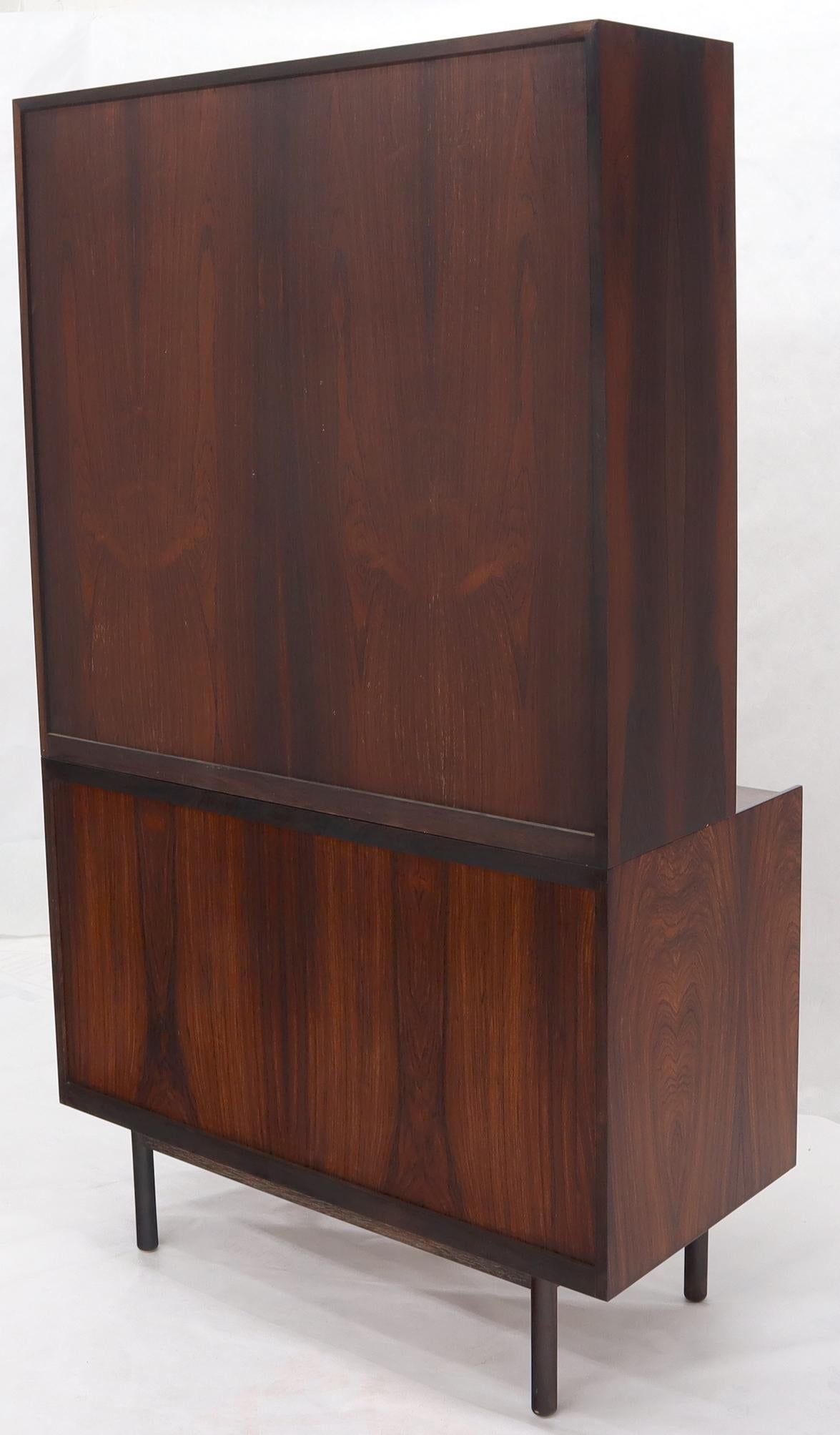 EstablishedLines Danish Mid-Century Modern Two Part Rosewood Storage Cabinet Credenza