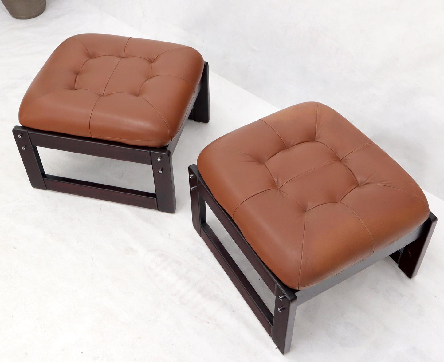 EstablishedLines Pair of Percival Lafer Midcentury Brazilian "MP-97" Stools Foot Rests Ottomans