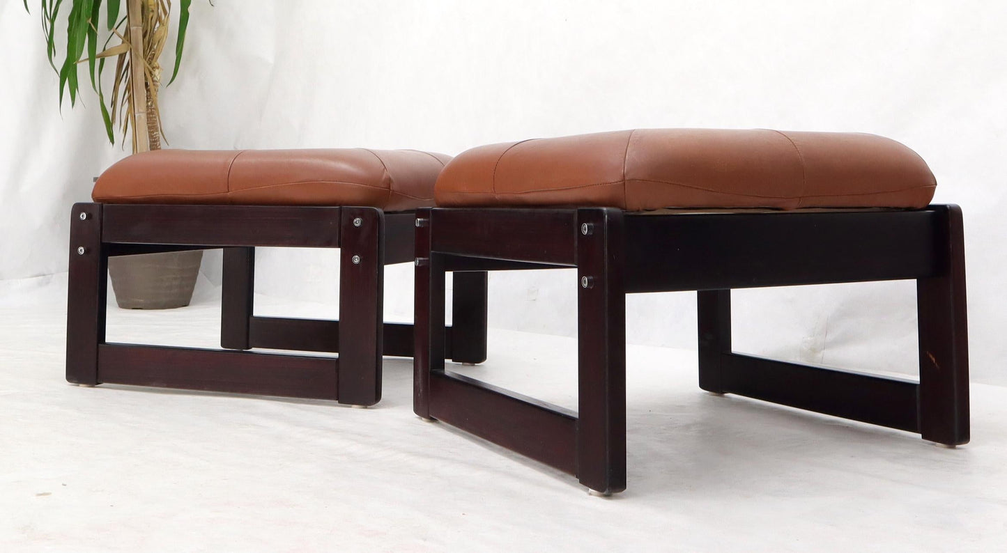 EstablishedLines Pair of Percival Lafer Midcentury Brazilian "MP-97" Stools Foot Rests Ottomans