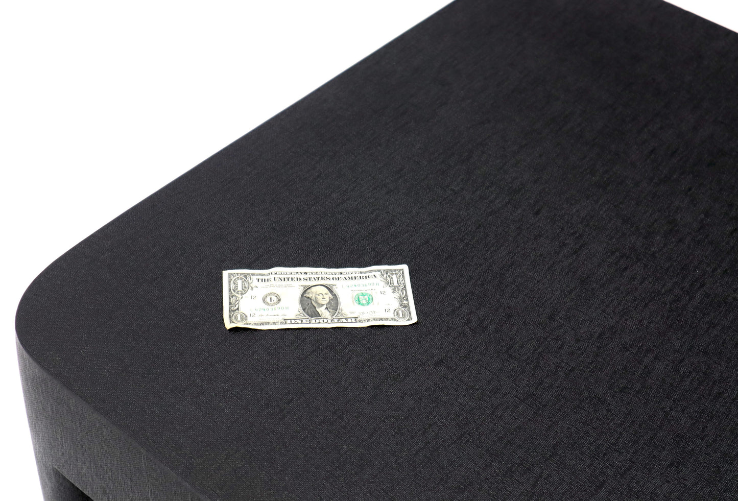 EstablishedLines Pair of Raffia Cloth Wrapped Wide Coffee Tables on Thick Cylinder Legs