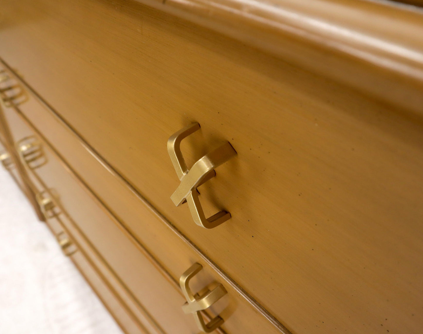 EstablishedLines Paul Frankl for Johnson Furniture 10 Drawer Double Dresser Solid Brass X Pulls