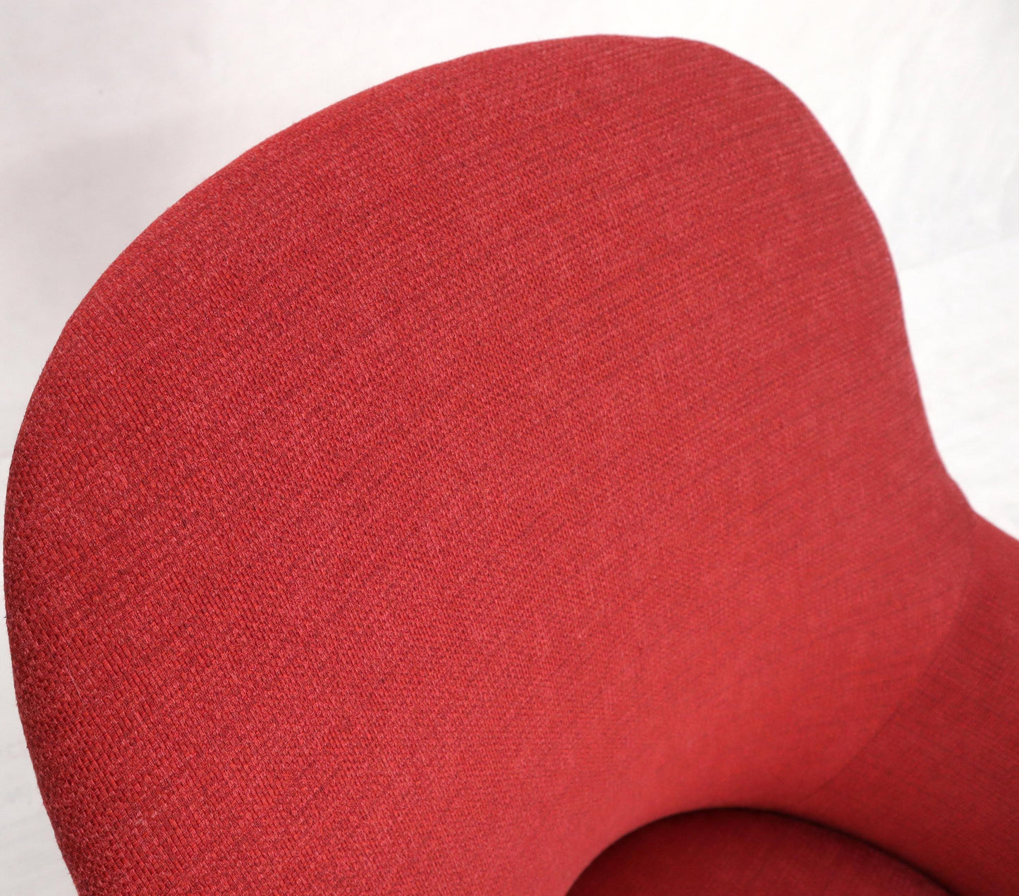 EstablishedLines Italian Mid-Century Modern New Red Upholstery Lounge Chair on Solid Brass Legs
