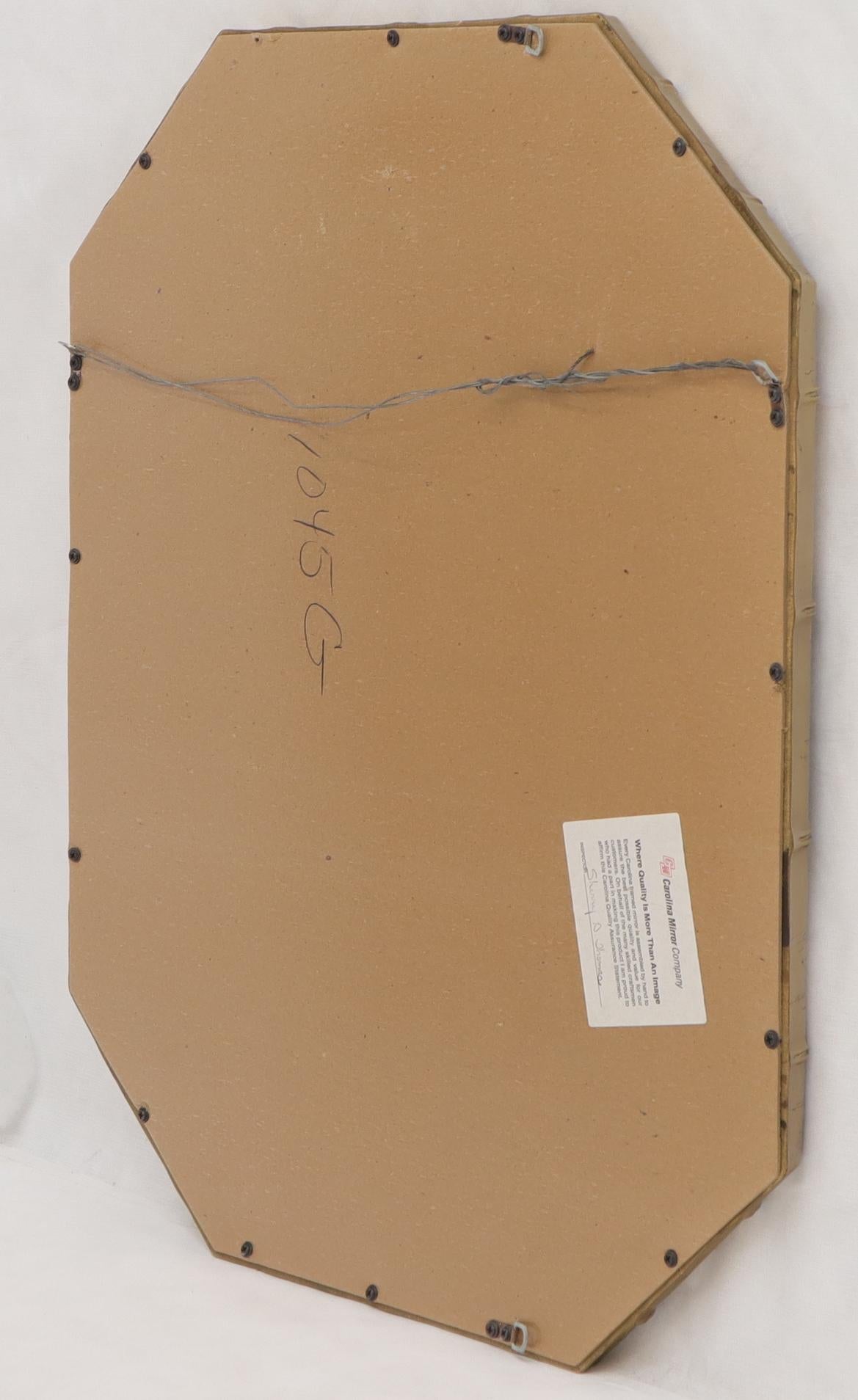 EstablishedLines Rectangle Hexagon Shape Gold Finish Gilt Faux Bamboo Wall Mirror