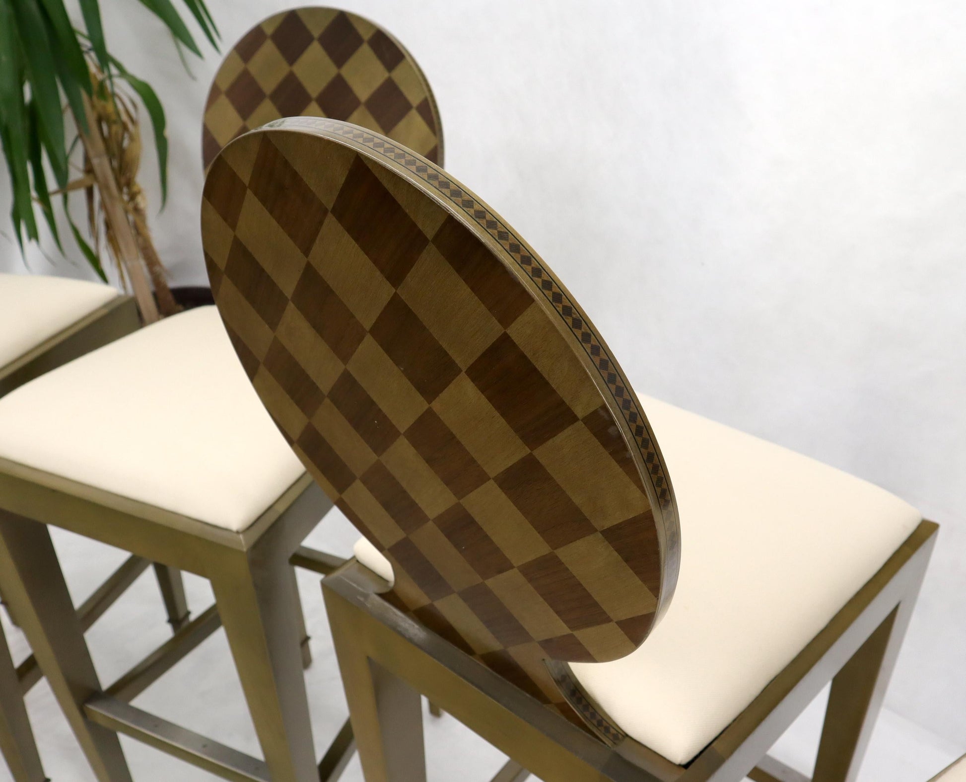 EstablishedLines Set of 4 Decorated Memphis Style Bar Stools New Upholstery