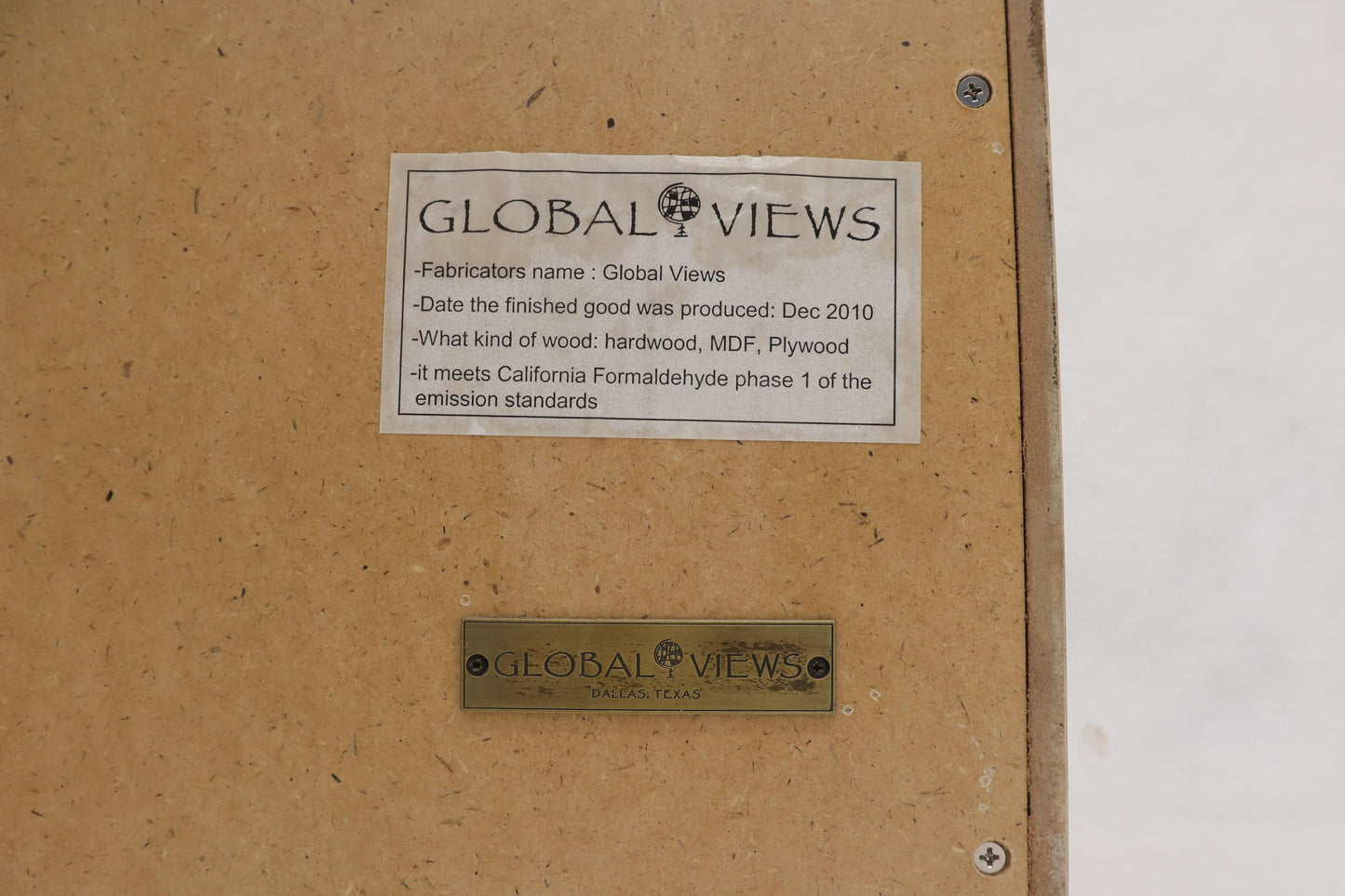 EstablishedLines Large Square Cerused Oak Frame Round Wall Mirror