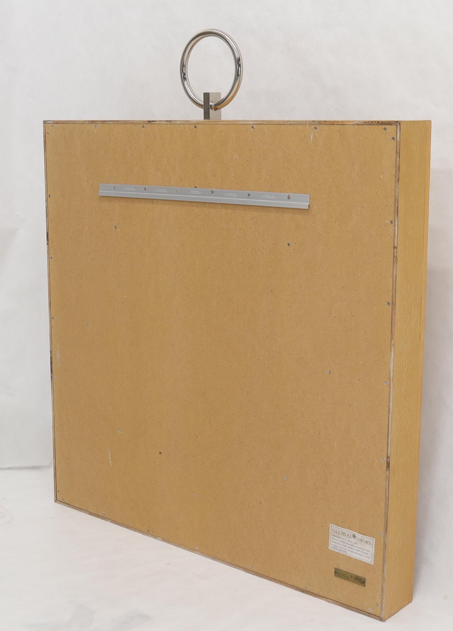 EstablishedLines Large Square Cerused Oak Frame Round Wall Mirror