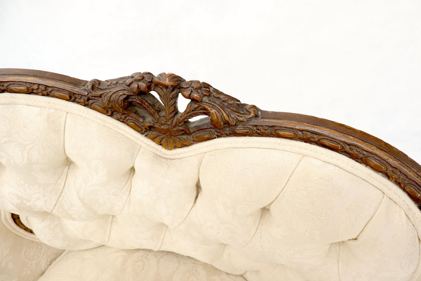 EstablishedLines Heavily Carved Walnut Wide Seat Lounge Chair