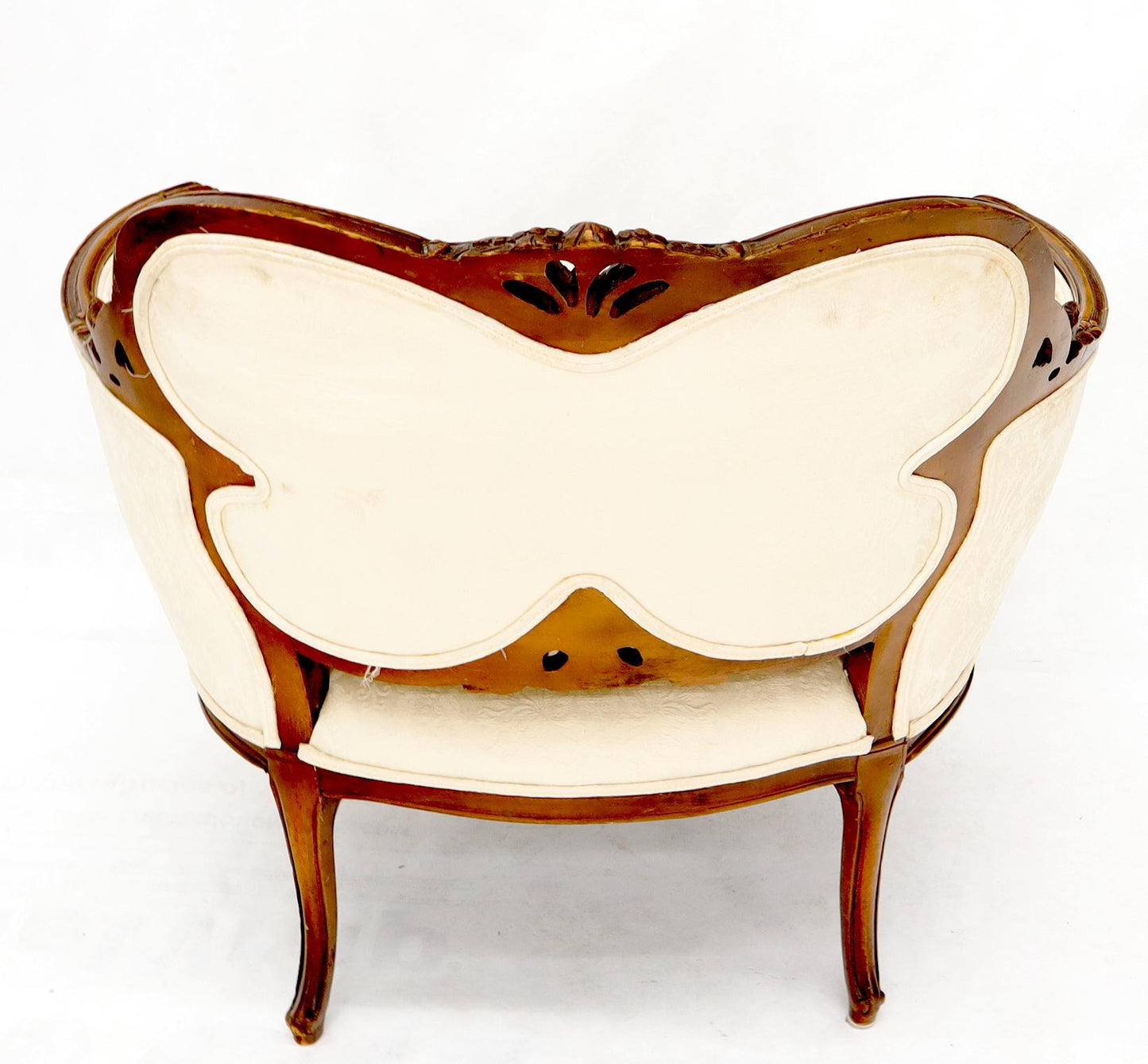 EstablishedLines Heavily Carved Walnut Wide Seat Lounge Chair