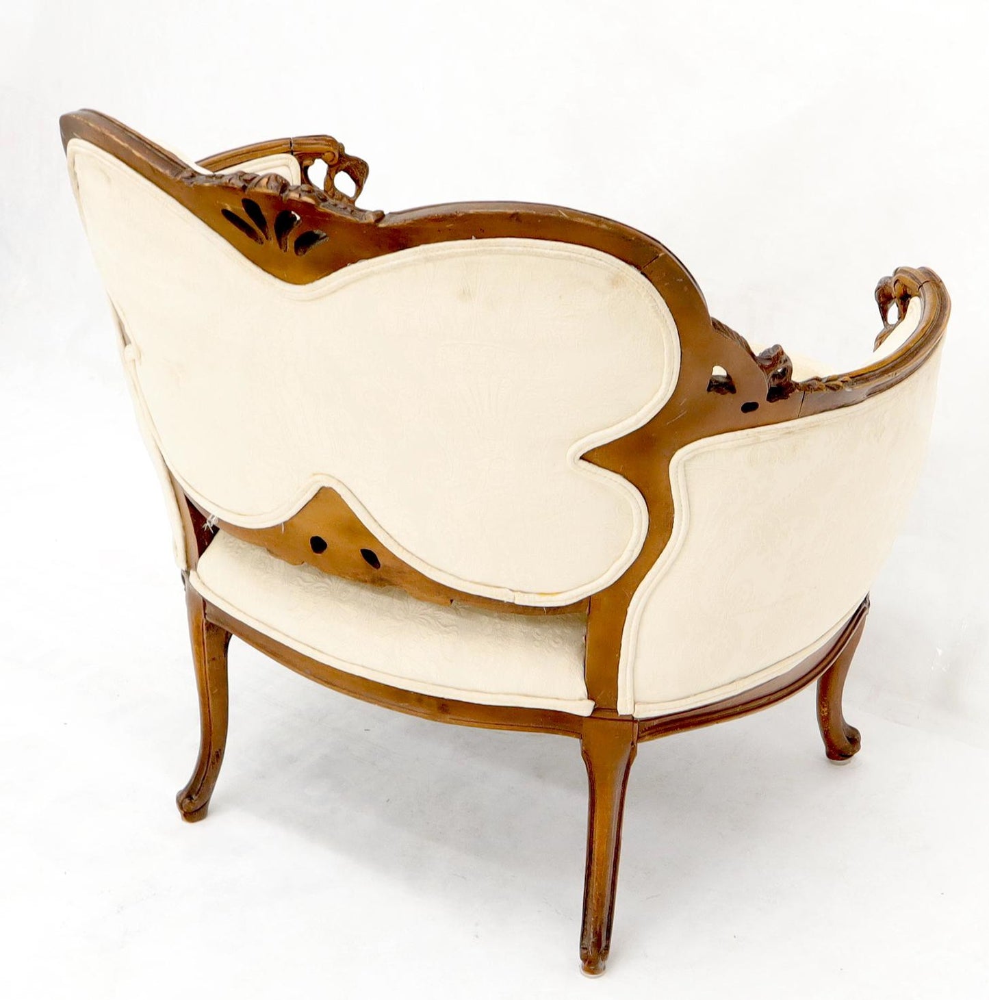 EstablishedLines Heavily Carved Walnut Wide Seat Lounge Chair