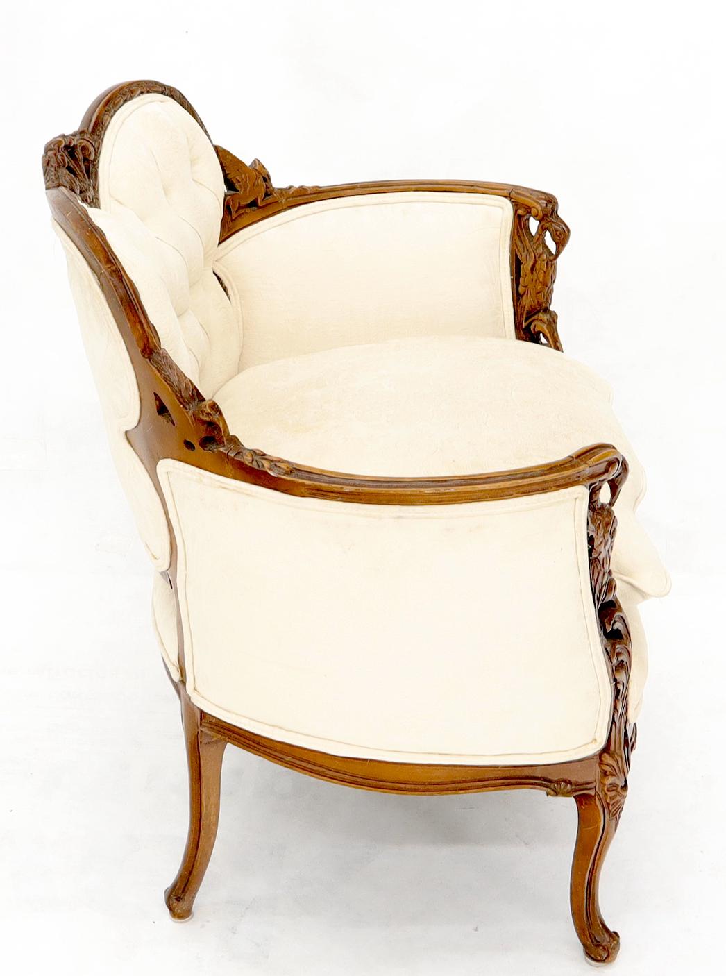 EstablishedLines Heavily Carved Walnut Wide Seat Lounge Chair