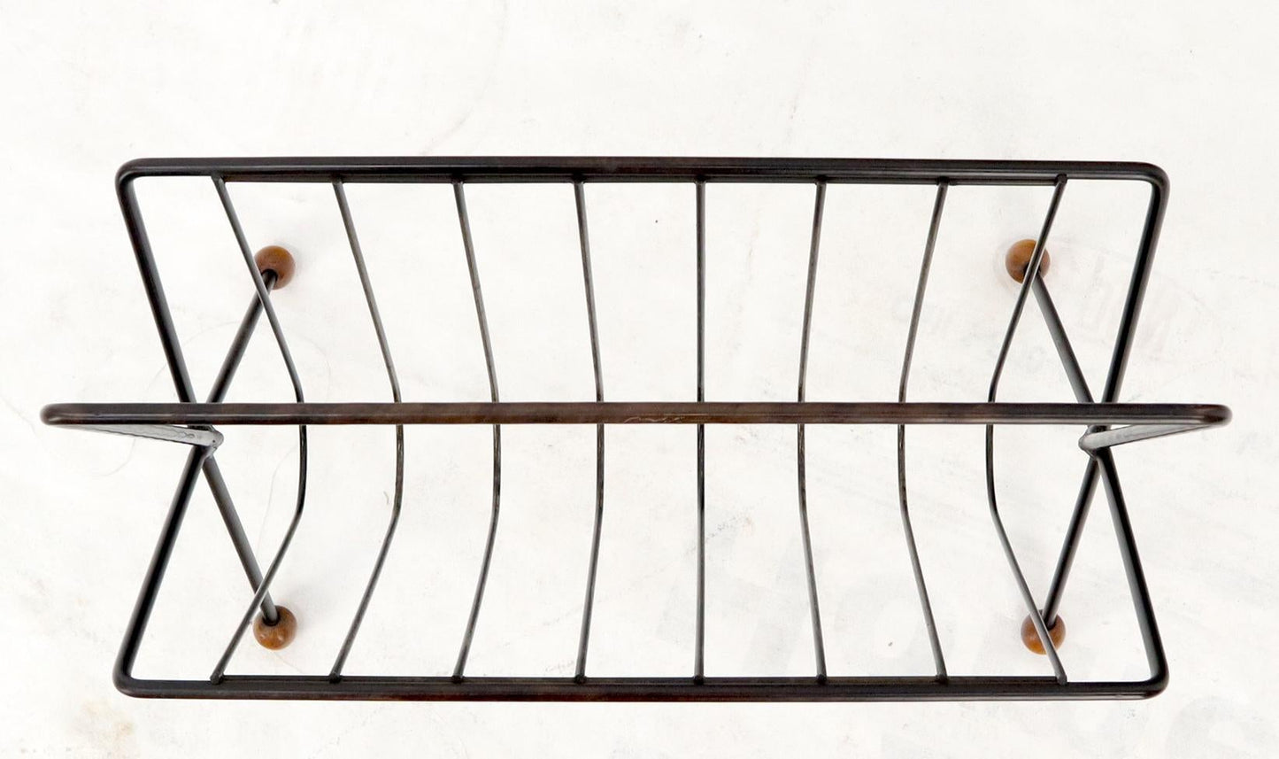 EstablishedLines Mid-Century Modern Ball Feet Tony Paul Magazine Rack Stand