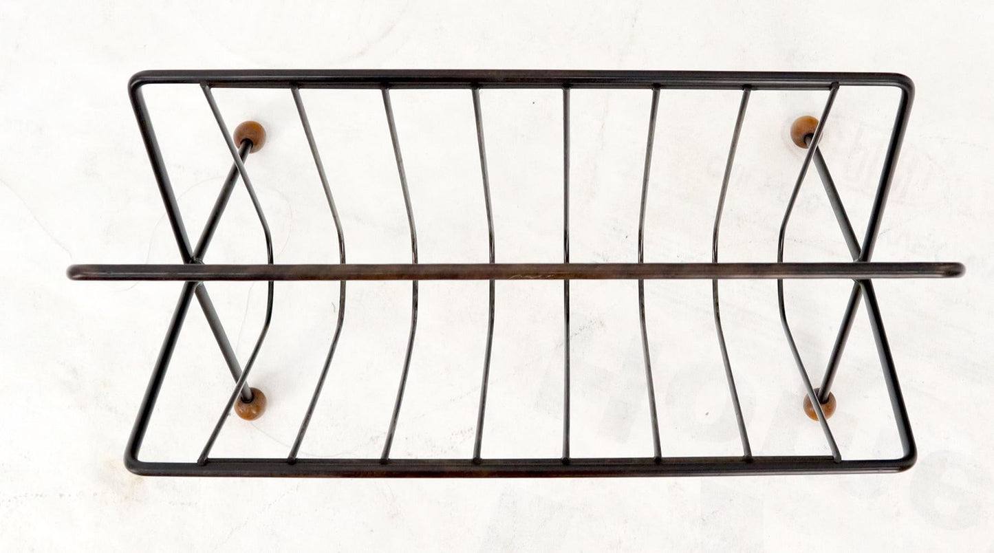 EstablishedLines Mid-Century Modern Ball Feet Tony Paul Magazine Rack Stand