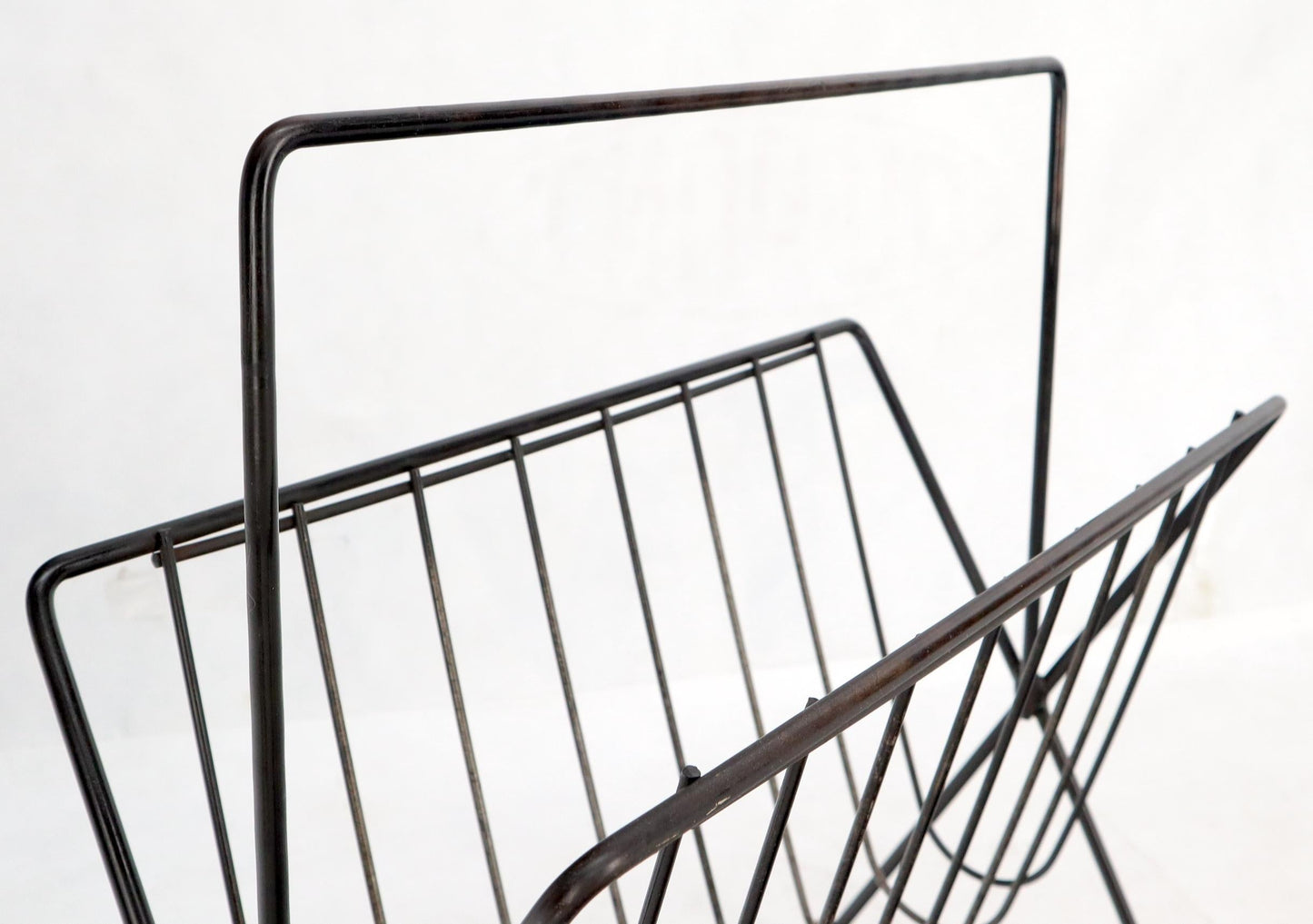 EstablishedLines Mid-Century Modern Ball Feet Tony Paul Magazine Rack Stand