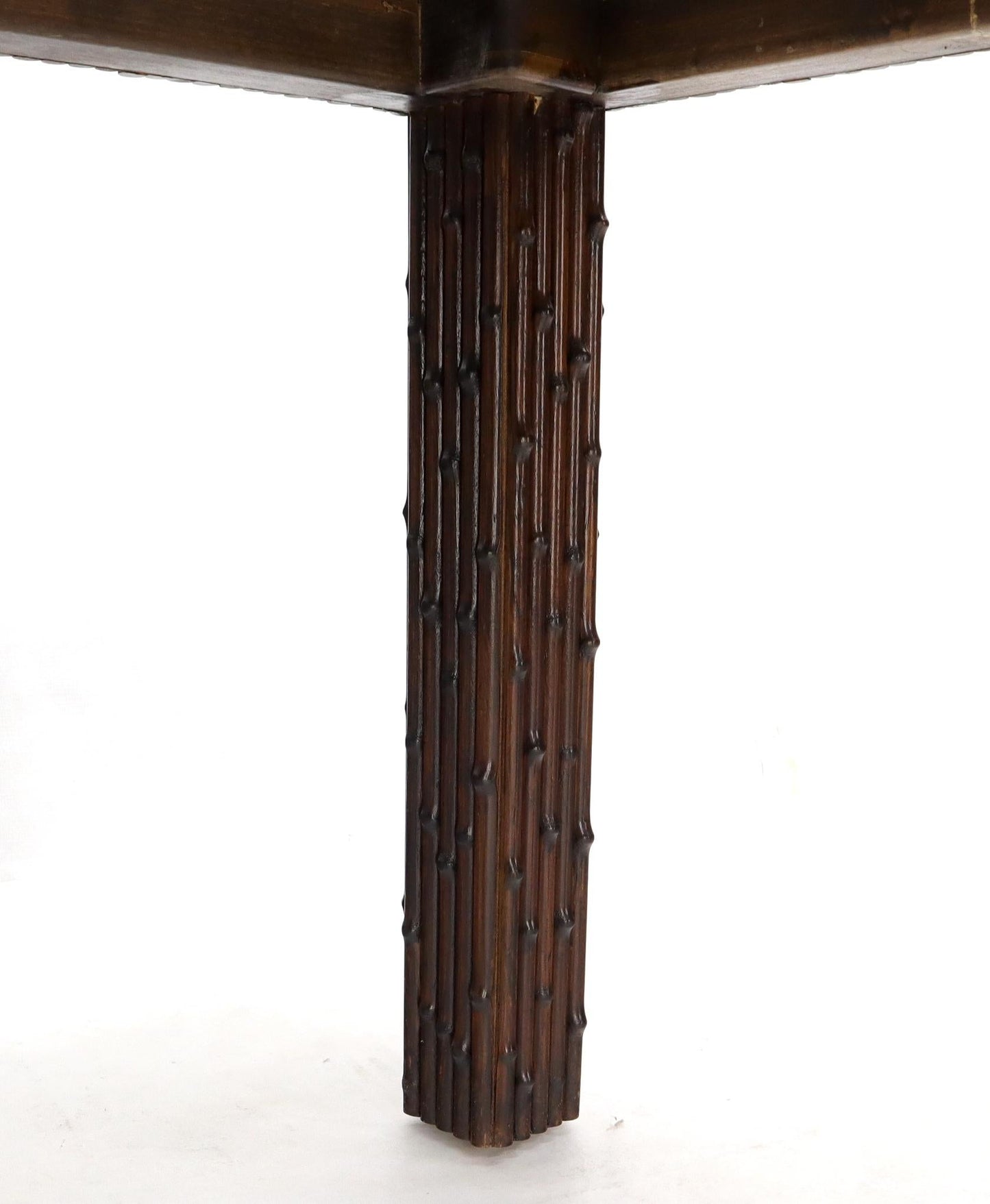 EstablishedLines Faux Bamboo Rectangle Walnut Finish Side End Coffee Table