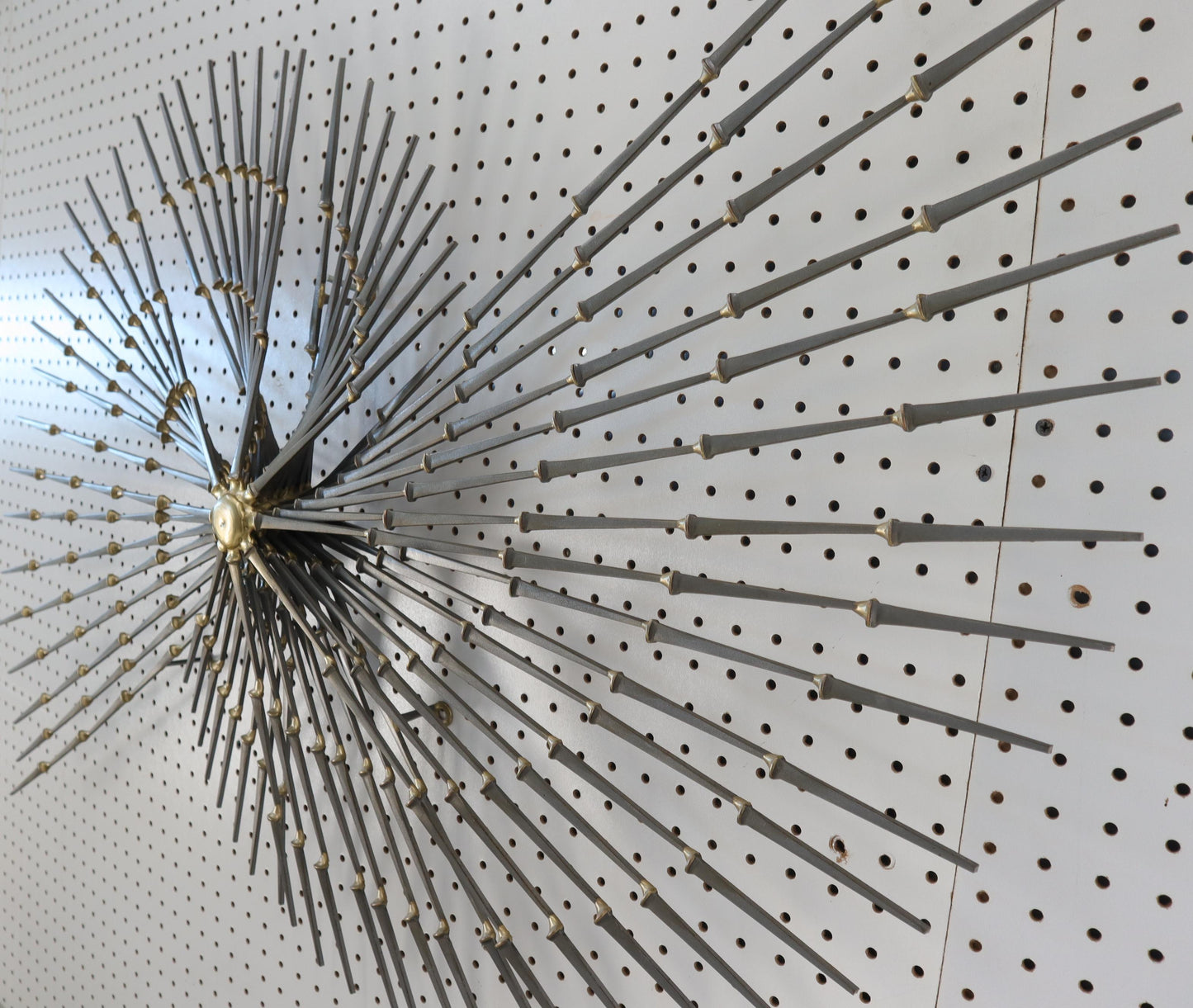 EstablishedLines Artist Signed Spiral Nail Wall Mount Sculpture