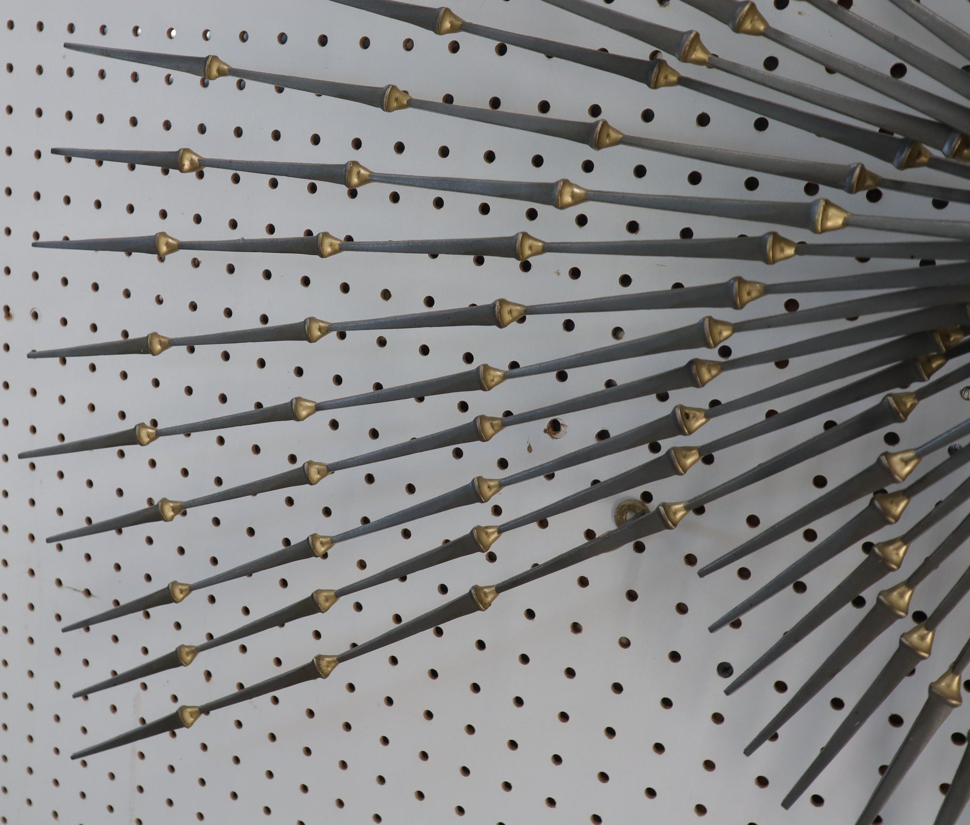 EstablishedLines Artist Signed Spiral Nail Wall Mount Sculpture