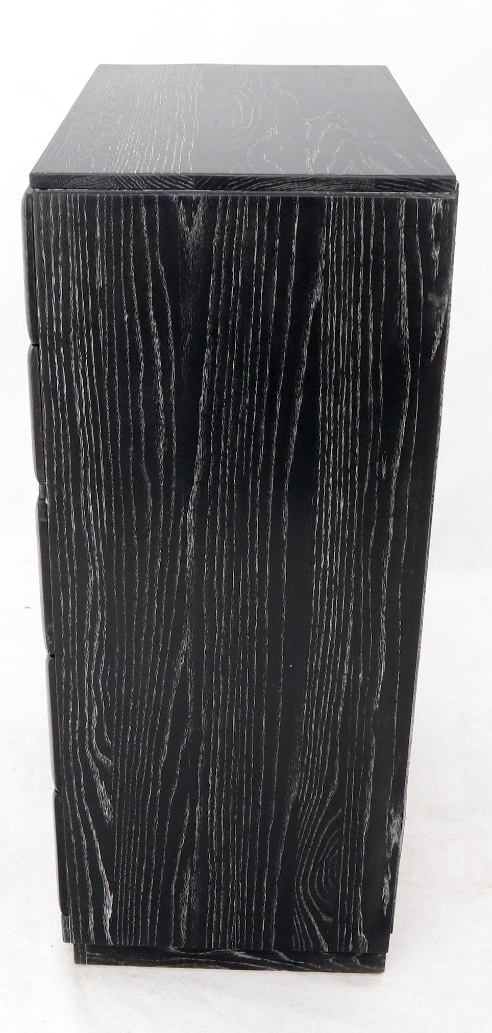 EstablishedLines Five Drawers Cerused Oak Brass Hardware High Chest Dresser