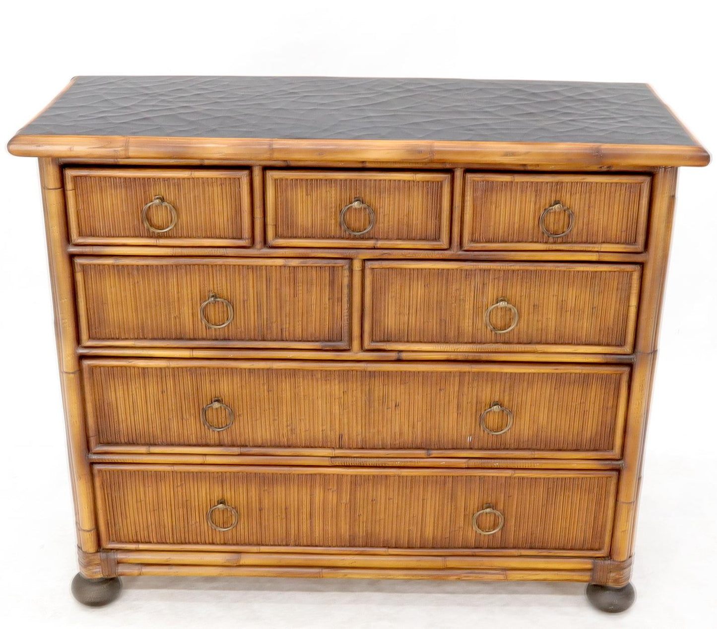 EstablishedLines Rattan 7 Drawer Bachelor Chest of Drawers by Baker