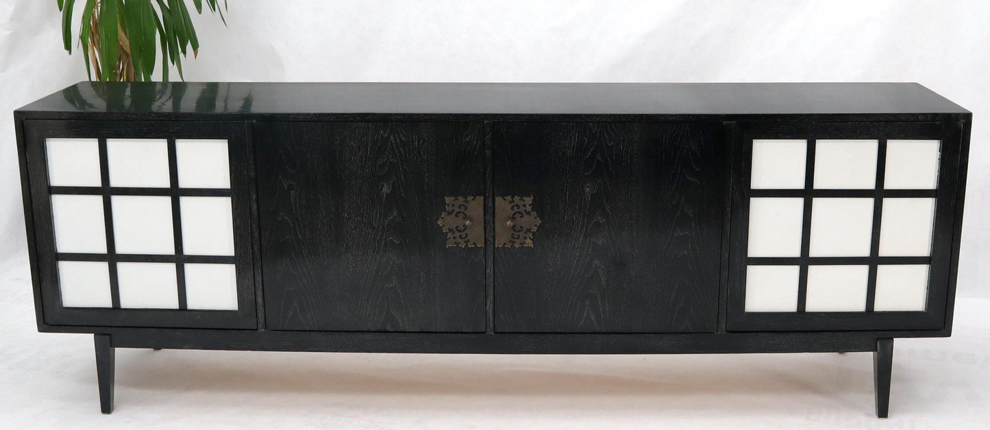 EstablishedLines Ebonized Cerused Walnut Long Credenza Dresser