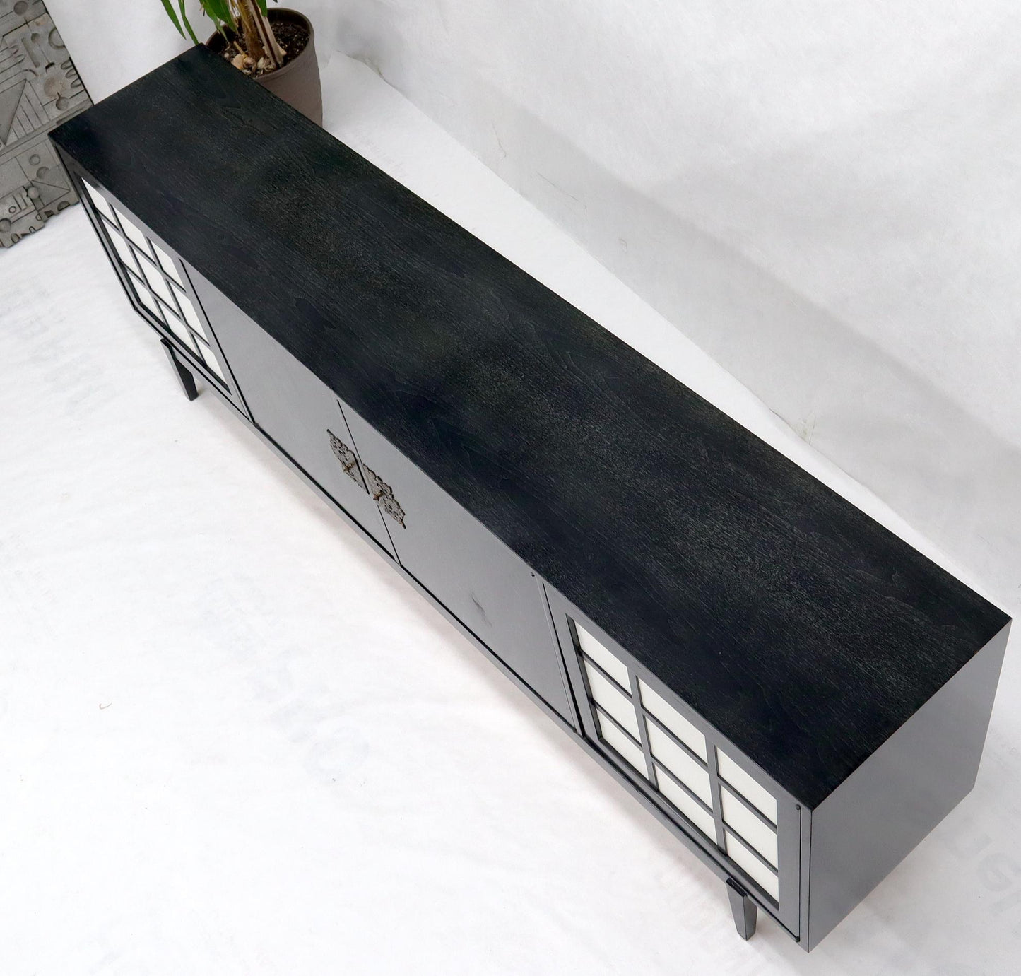 EstablishedLines Ebonized Cerused Walnut Long Credenza Dresser