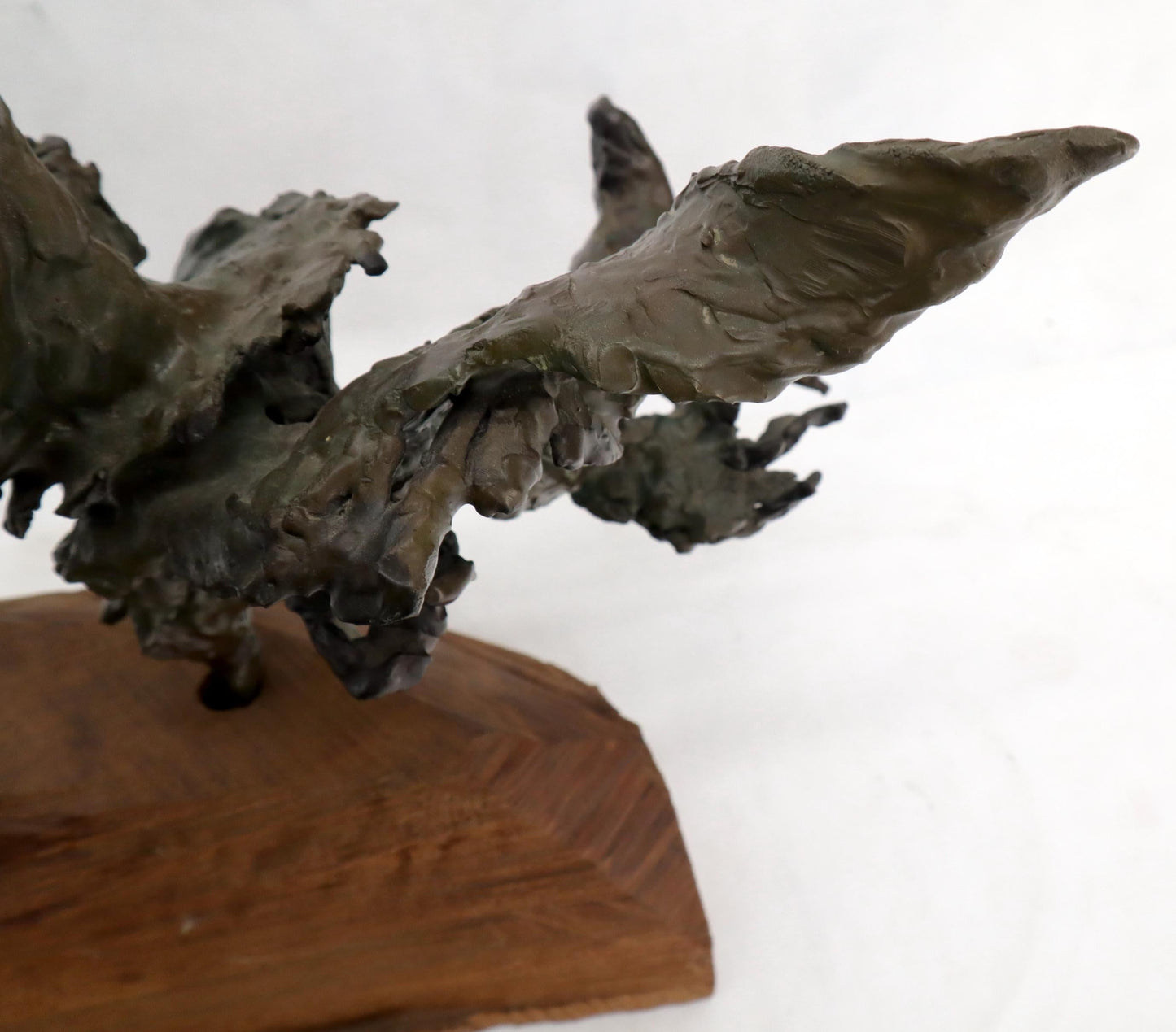 EstablishedLines Heavy Molten Bronze Chunks Abstract Mid-Century Modern Sculpture on Stand
