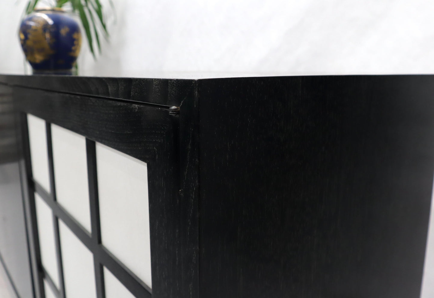 EstablishedLines Ebonized Cerused Walnut Long Credenza Dresser